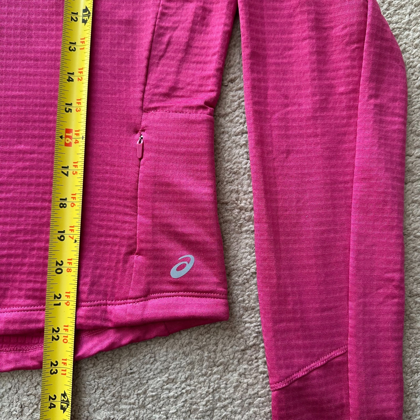 Asics Top Womens Large Mock Neck Pullover Pink Activewear Running Long Sleeve
