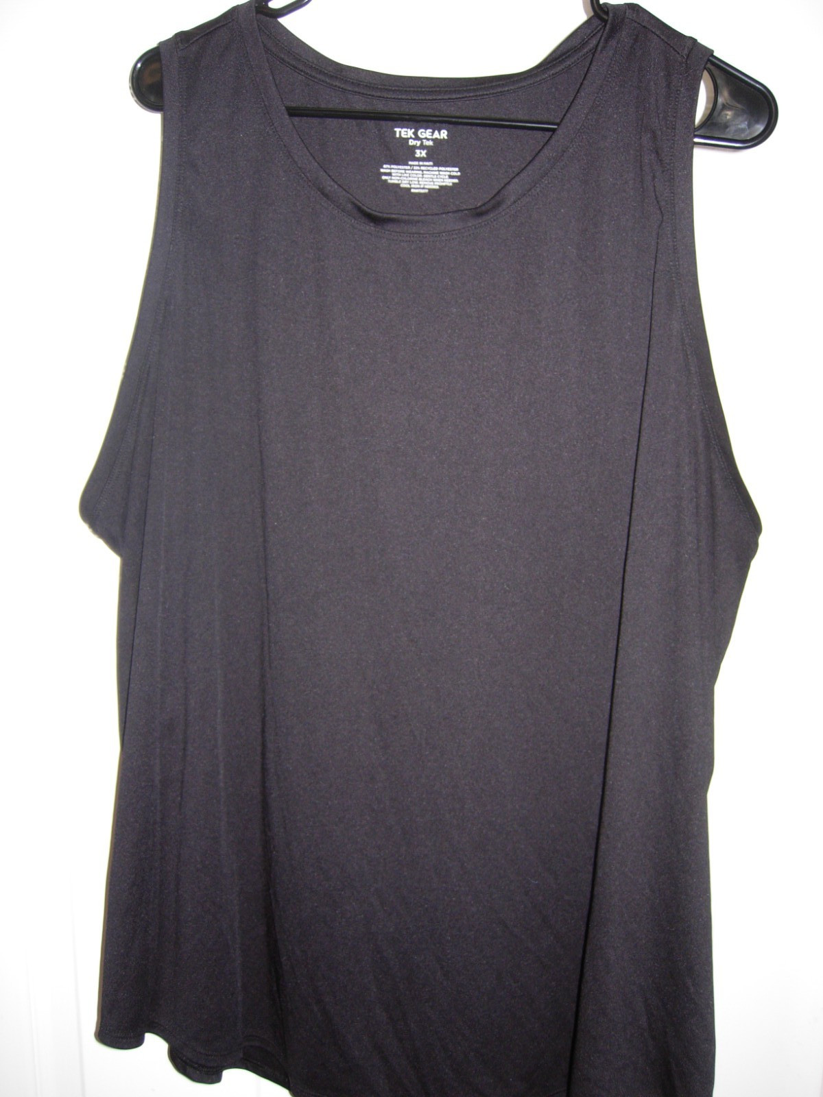 Tek Gear Dry Tek Womens 3X Black Sleeveless Activewear Tank Top RN73277