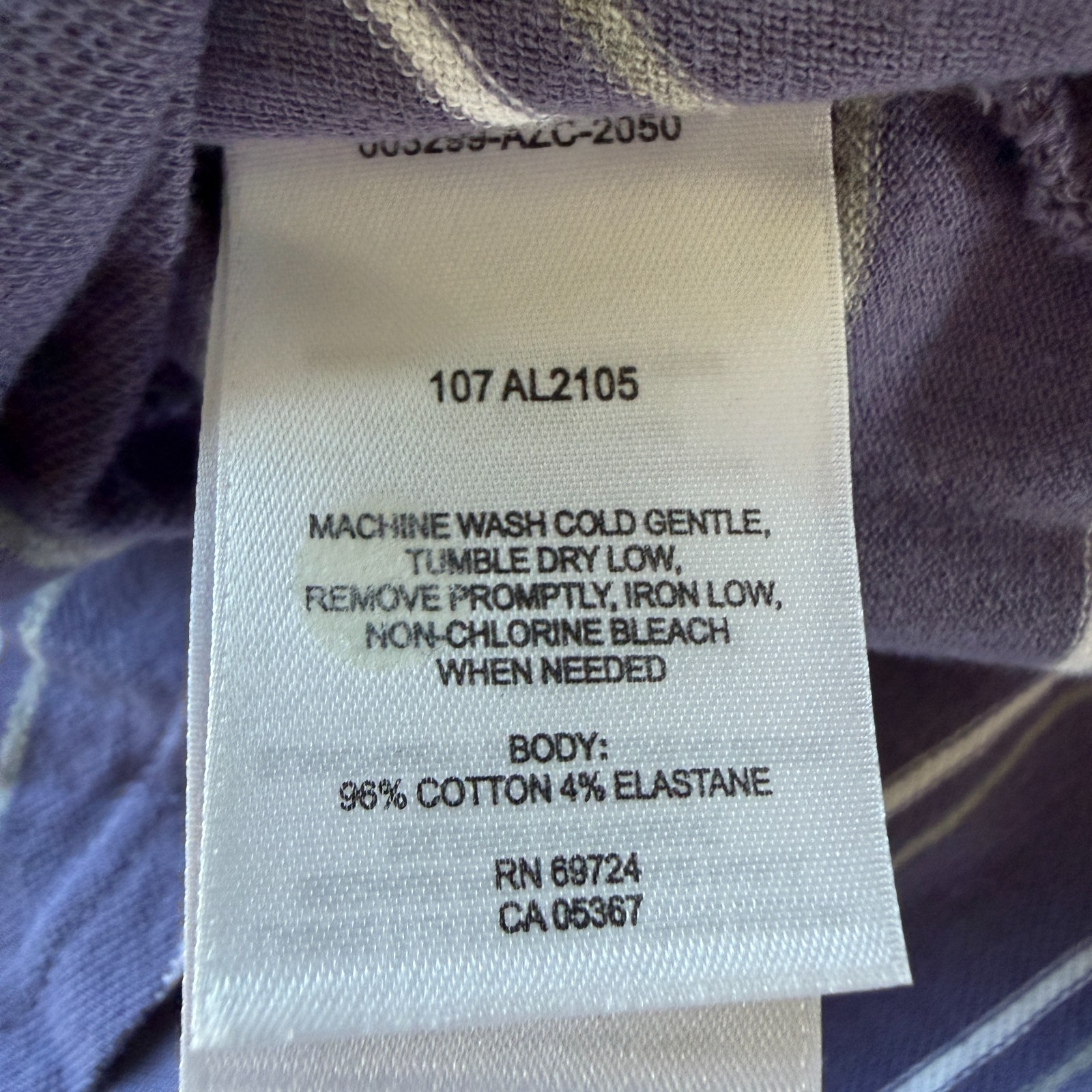 Columbia Women’s Medium Striped Polo Shirt Purple White Stretch Cotton