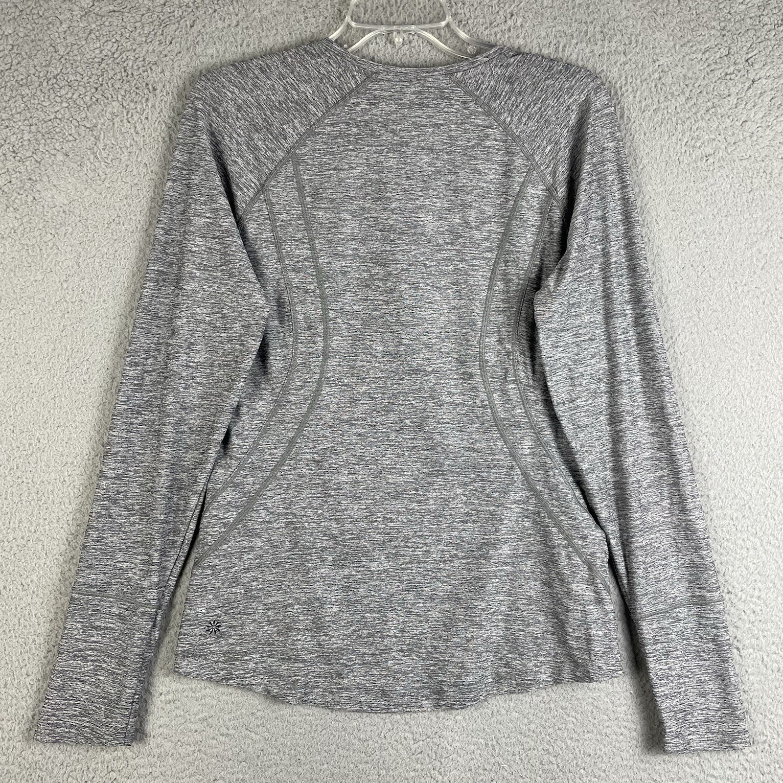 Athleta Quarter Zip Pullover Womens S Heather Grey Shirt Top Athletic Yoga Gym