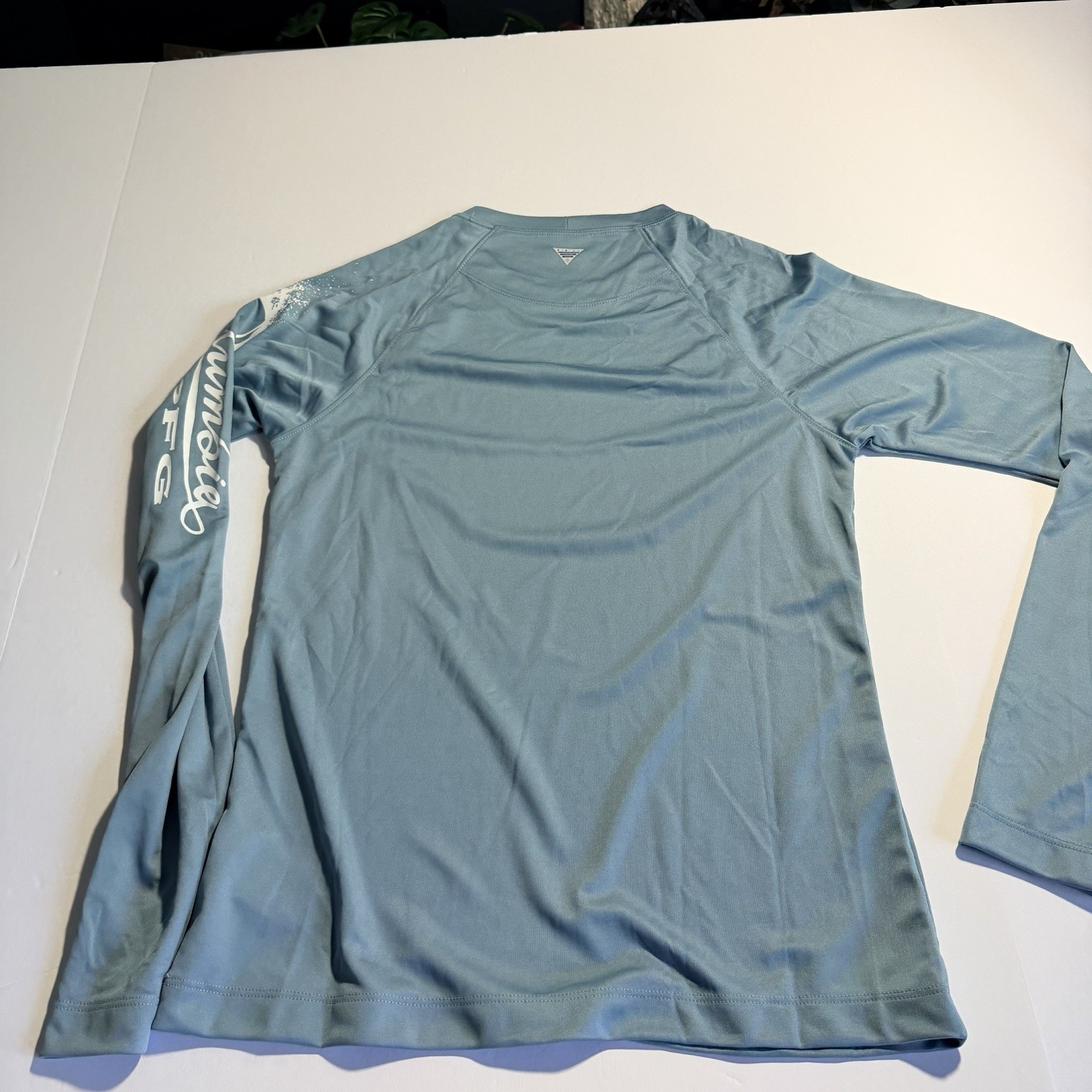 Columbia PFG Omni-Shade Sun Protection Blue Long Sleeve Fishing Shirt Women’s S