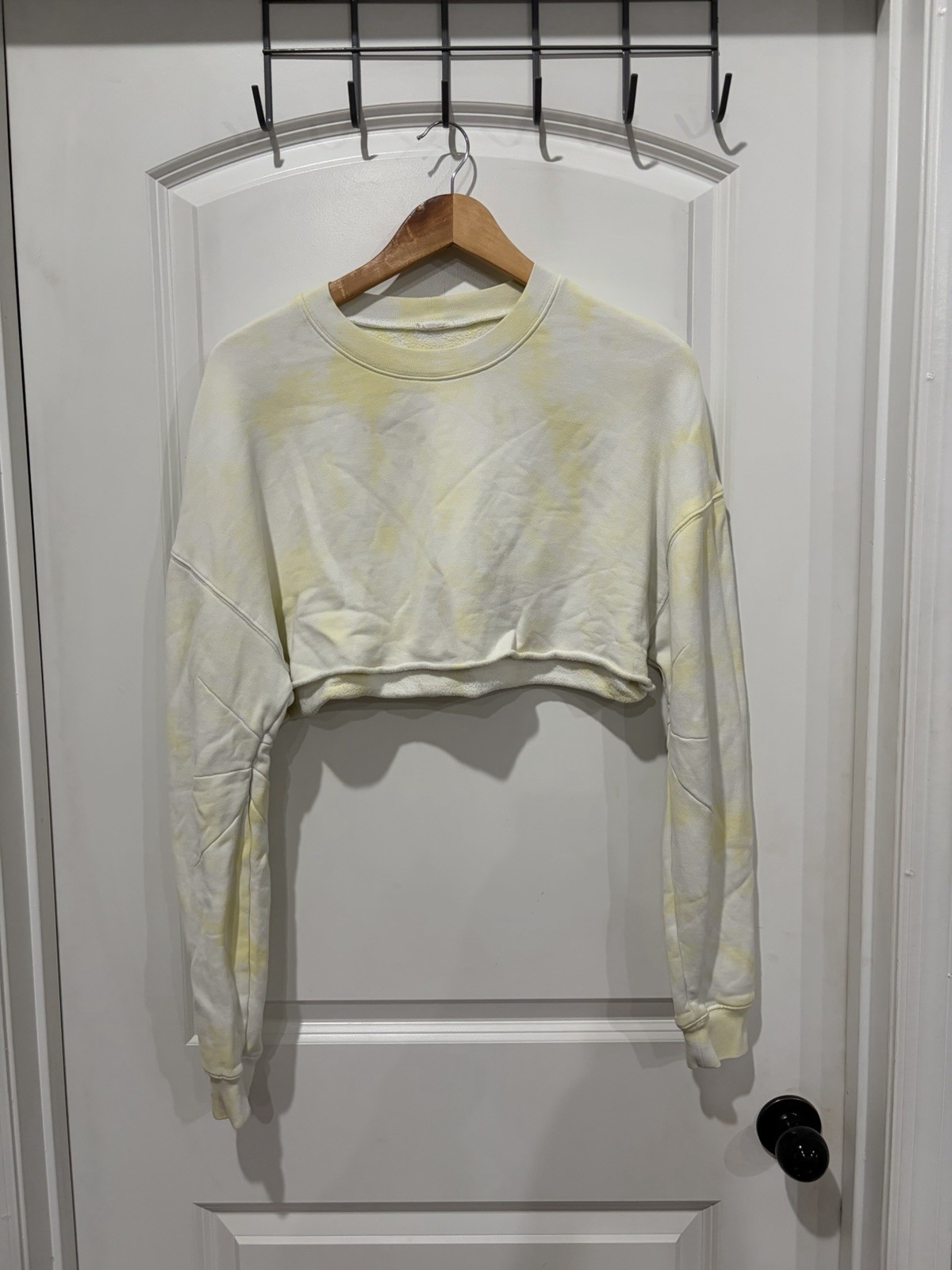 All Yoga Tie Dye Buttercup Women’s Long Sleeve. There is a small stain