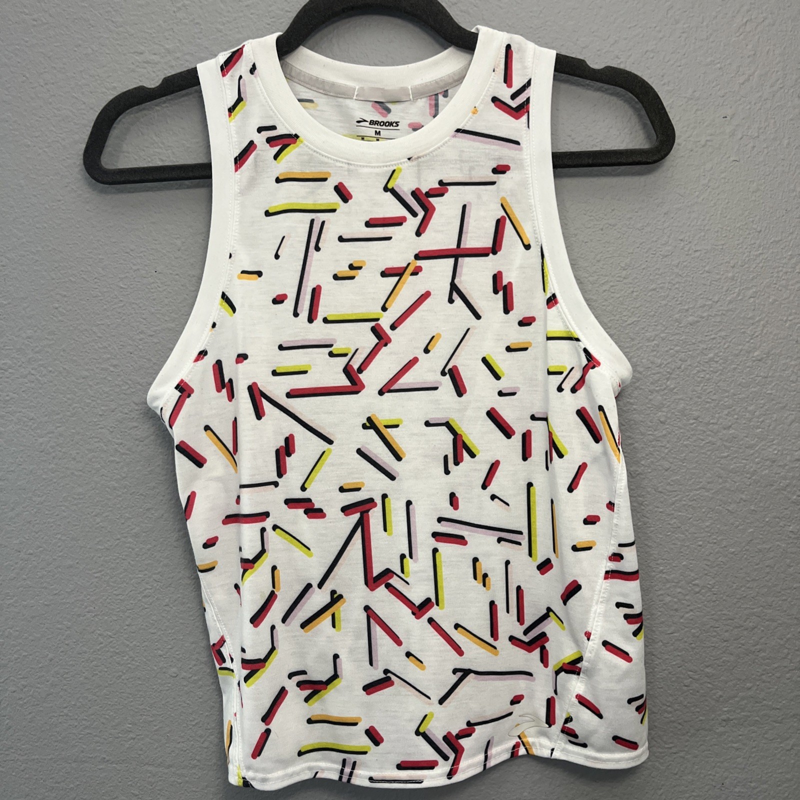 BROOKS Run Happy Cropped Tank Top Multicolor Size Medium Retro