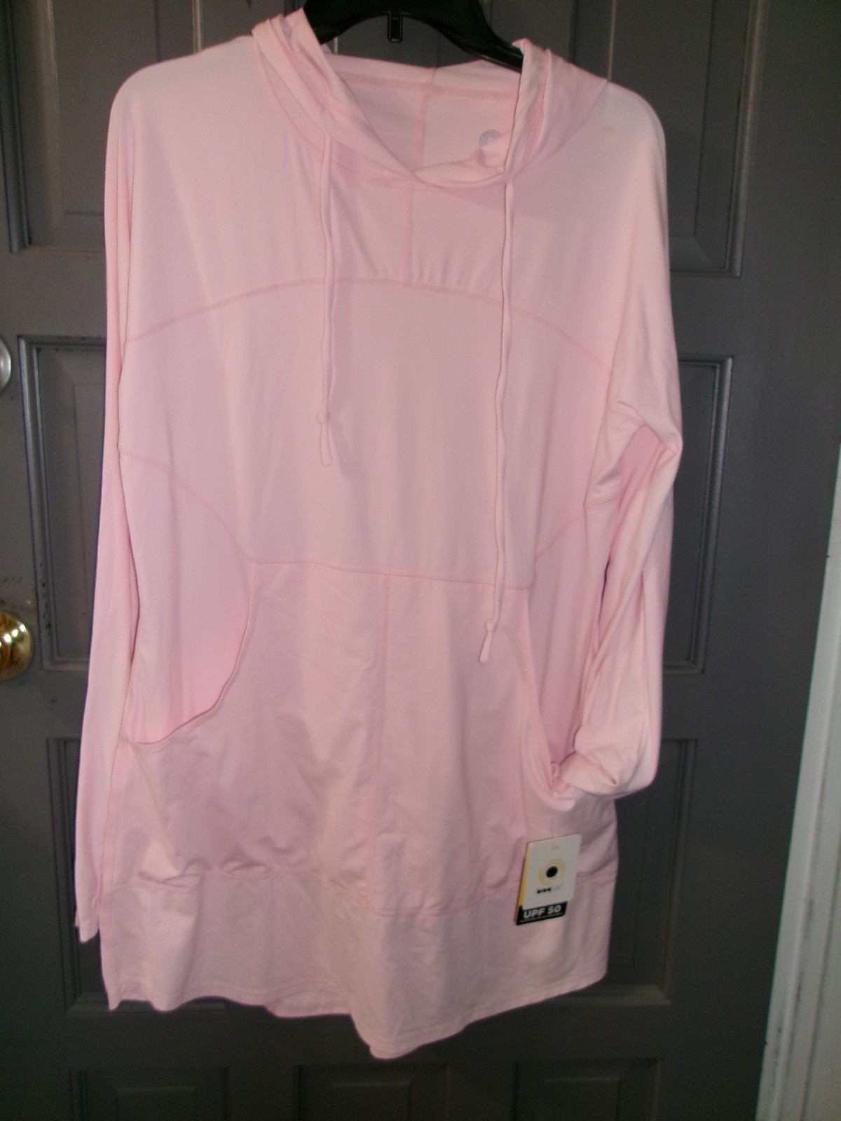 NWT BLOQ UV PINK HOODIE ATHLETIC DRESS XL GYM BEACH COVER UP
