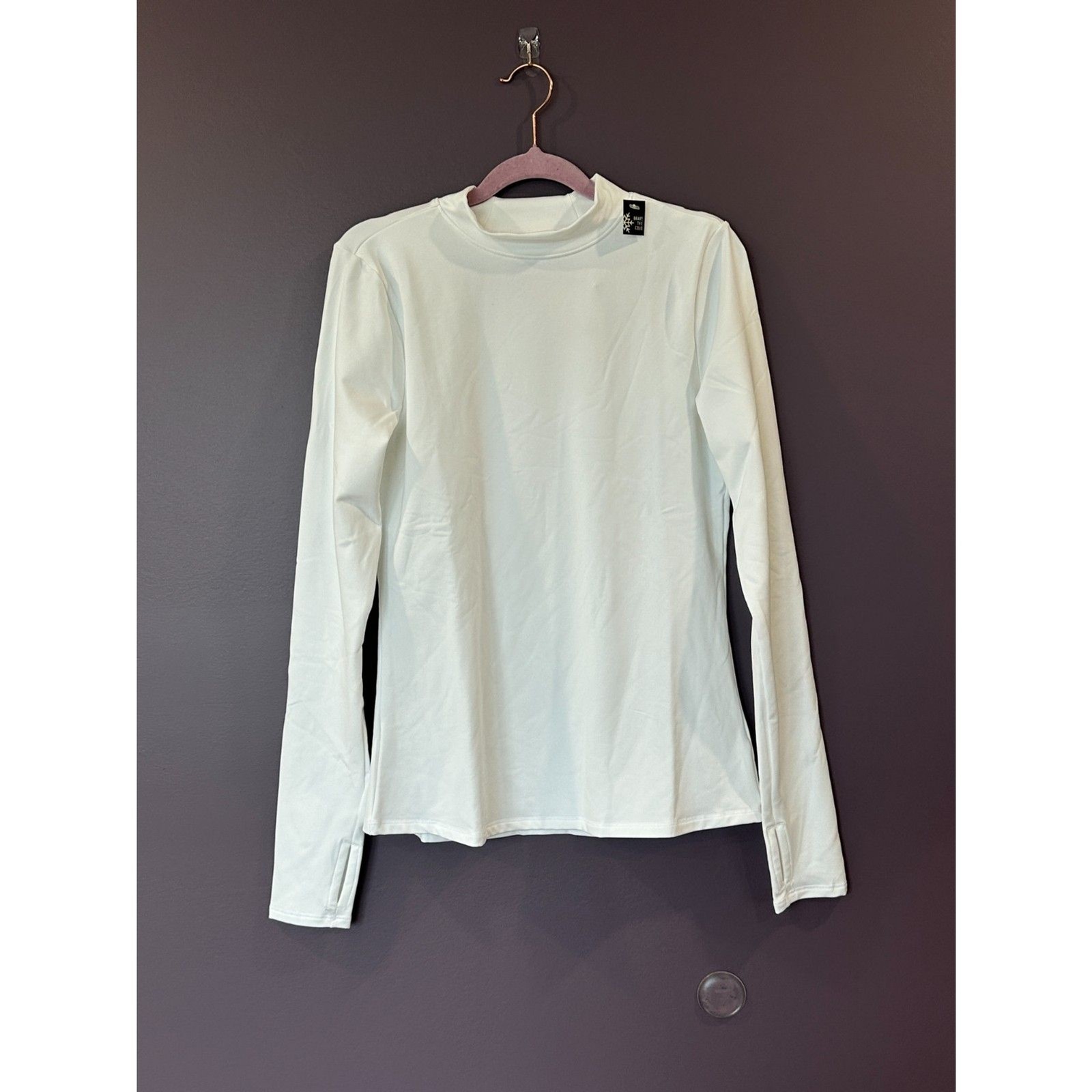 NWT DSG Cold Weather Mock Neck Base Layer Top White Size Large