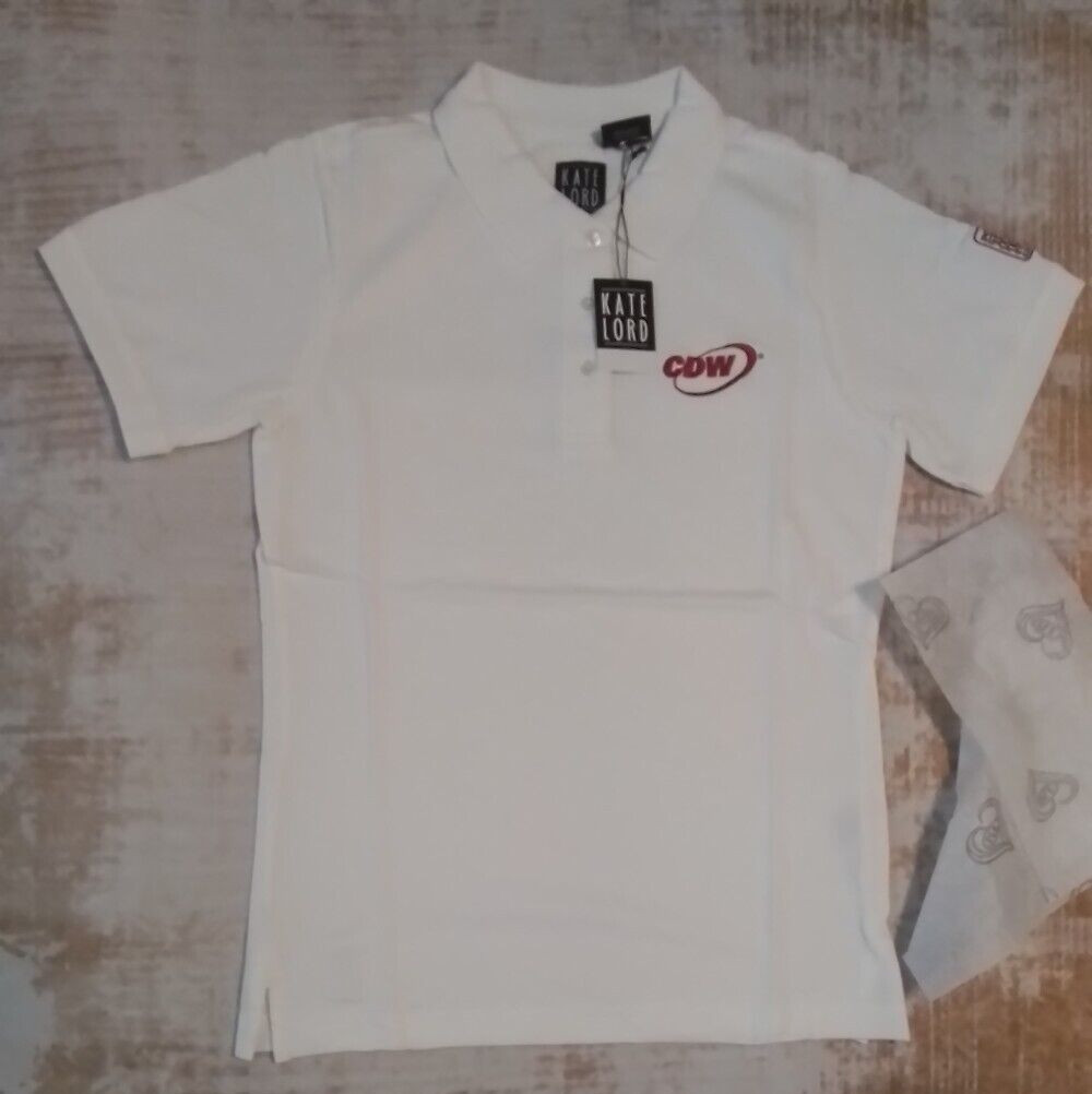 CDW Womens Shirt Size Small White Golf Polo Short Sleeve PGA TOUR Kate Lord NWT