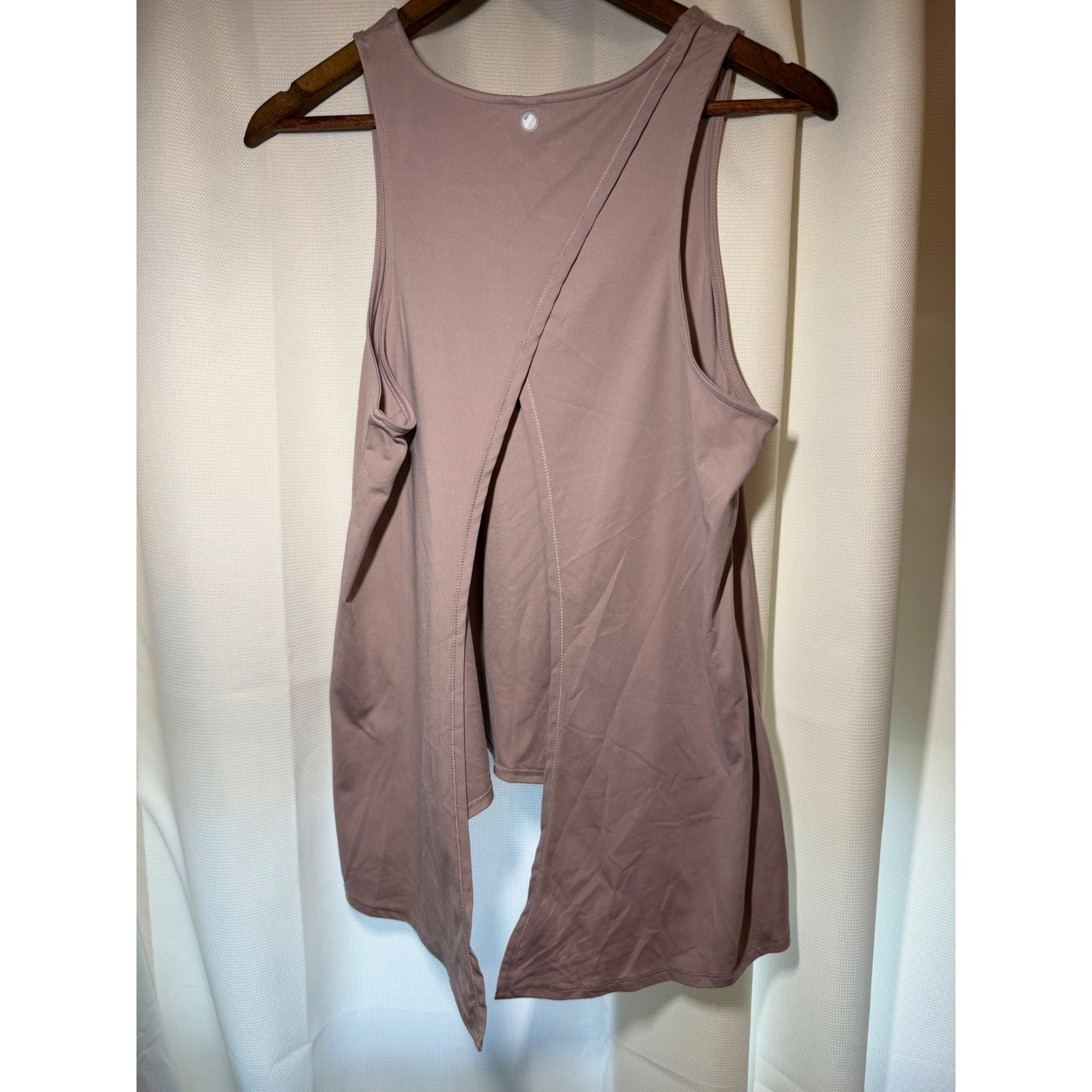 Yogalicious Womens Split Back Tie Activewear Yoga Tank Top Large Mauve RN144527