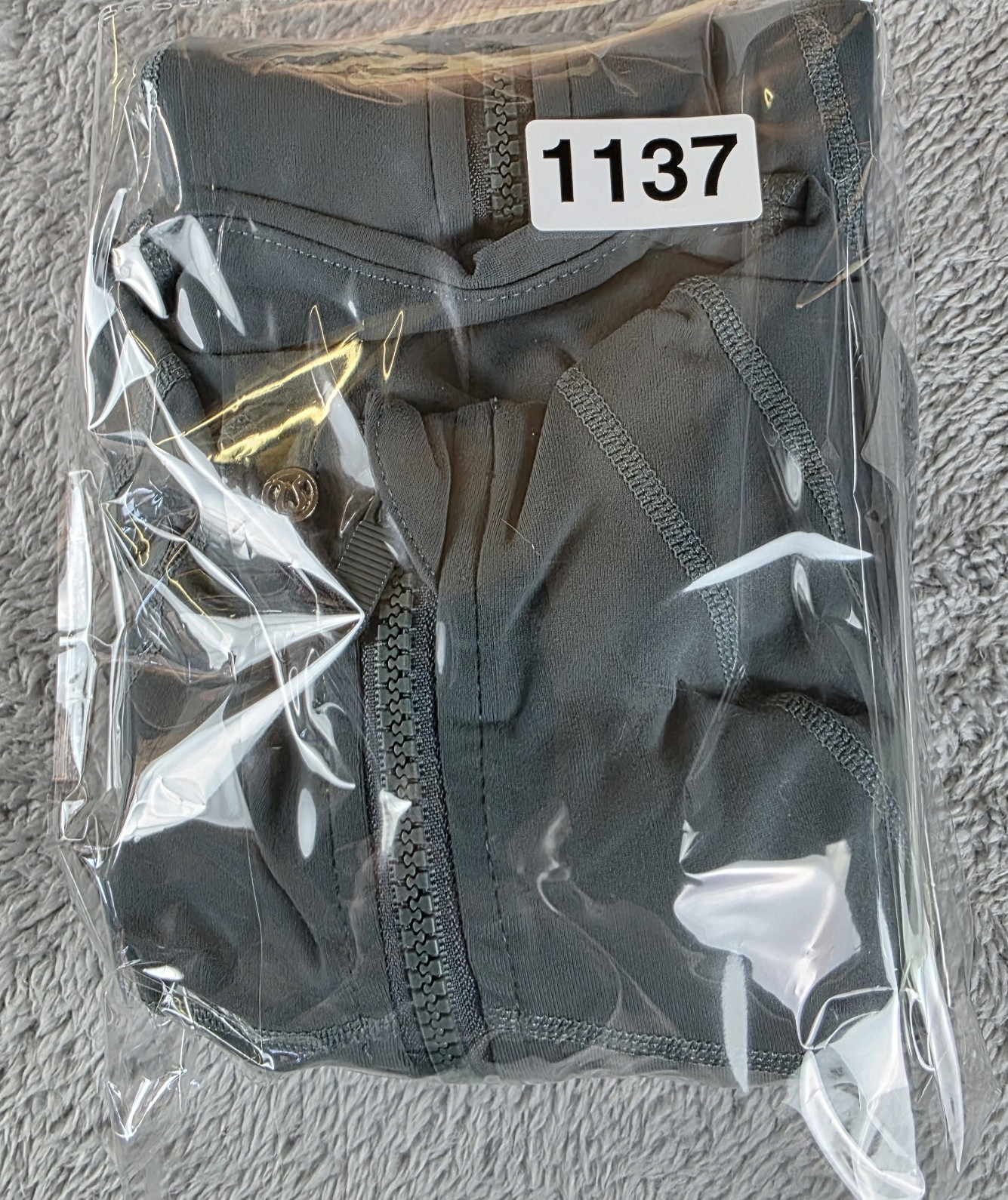 Lululemon Define Jacket Grey Eucalyptus Nulu Full Zip Green Grey Sz 6 16″P2P