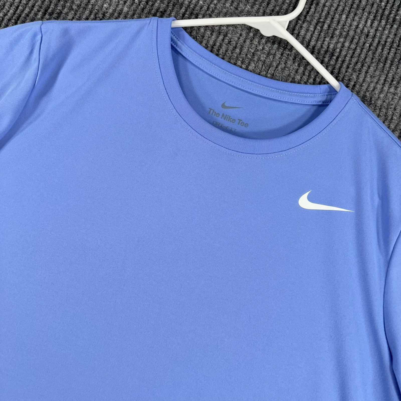 Nike Shirt Womens Large Blue Short Sleeve Dri Fit Workout Active Casual Comfort