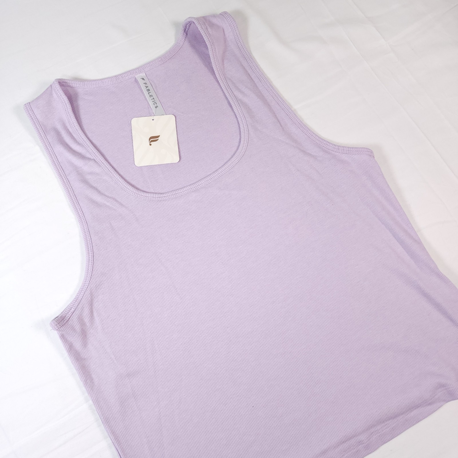 Fabletics Womens Restoreknit Ribbed Tank 2X Lavender Purple NEW