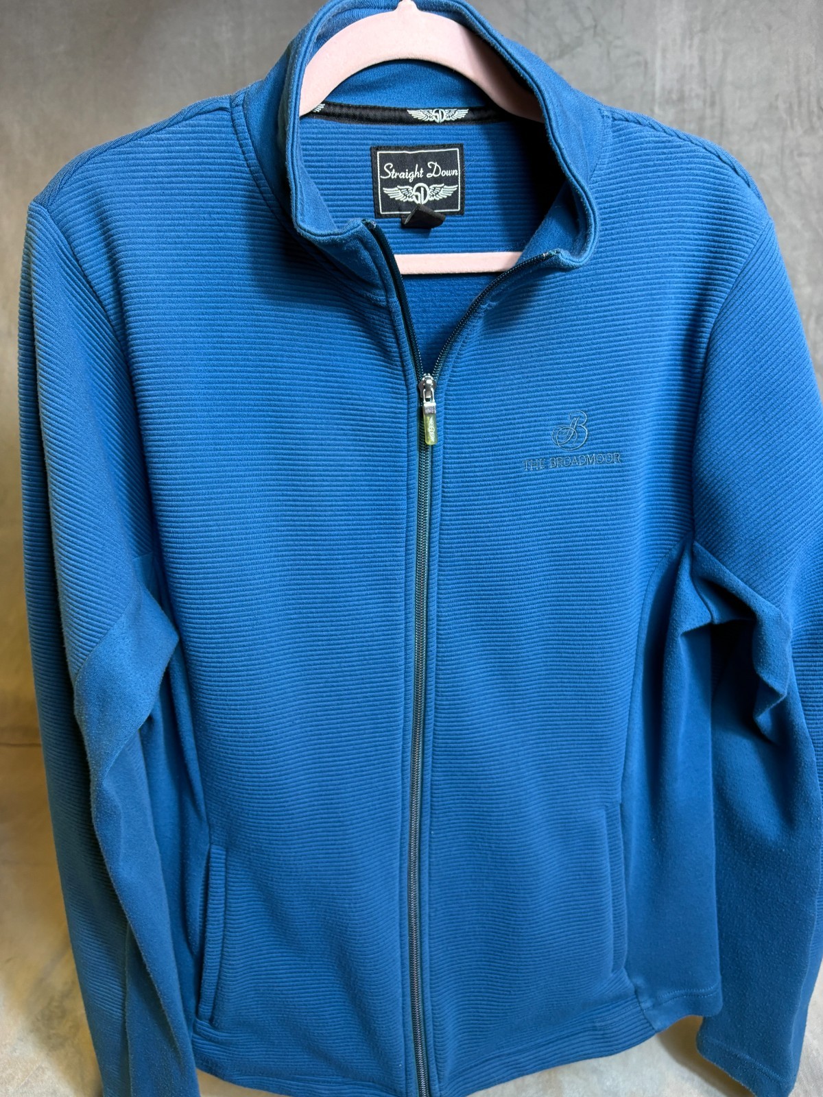 Straight Down Broadmoor Blue Pullover Womens 1/4 Zip Golf Performance Ribbed XL