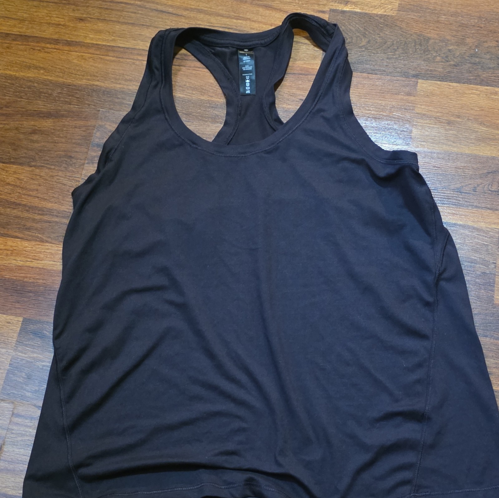 Yogalicious Women’s Black Racerback Scoop Neck Stretch Active Tank Top Size L