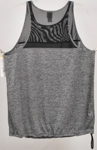NEW Champion Womens XS Loose Tank Top: Black Heather Duo Dry Elastic Cinch C9