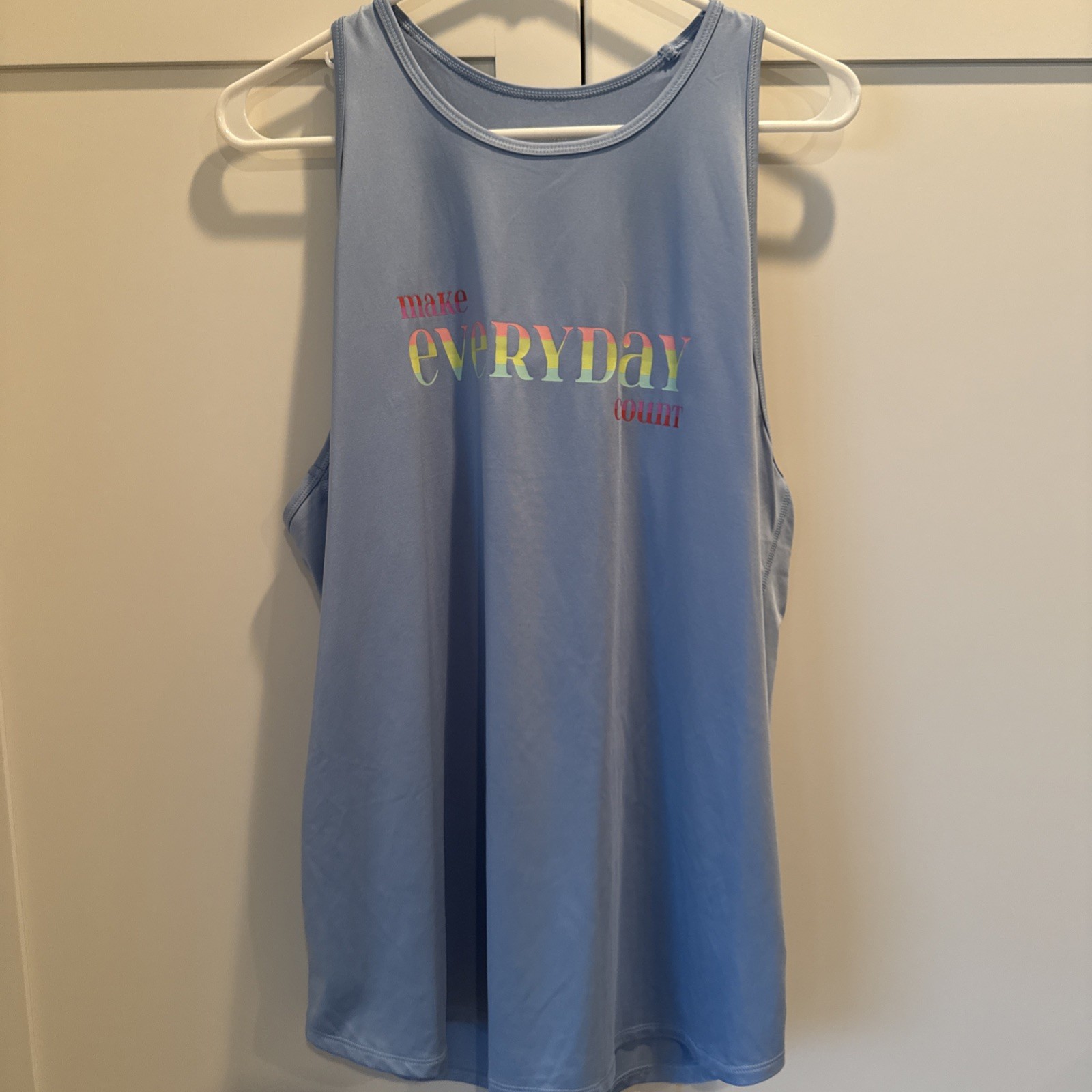Tek Gear – Women’s Workout Tank – XXL – Make Everyday Count – Blue – Excellent