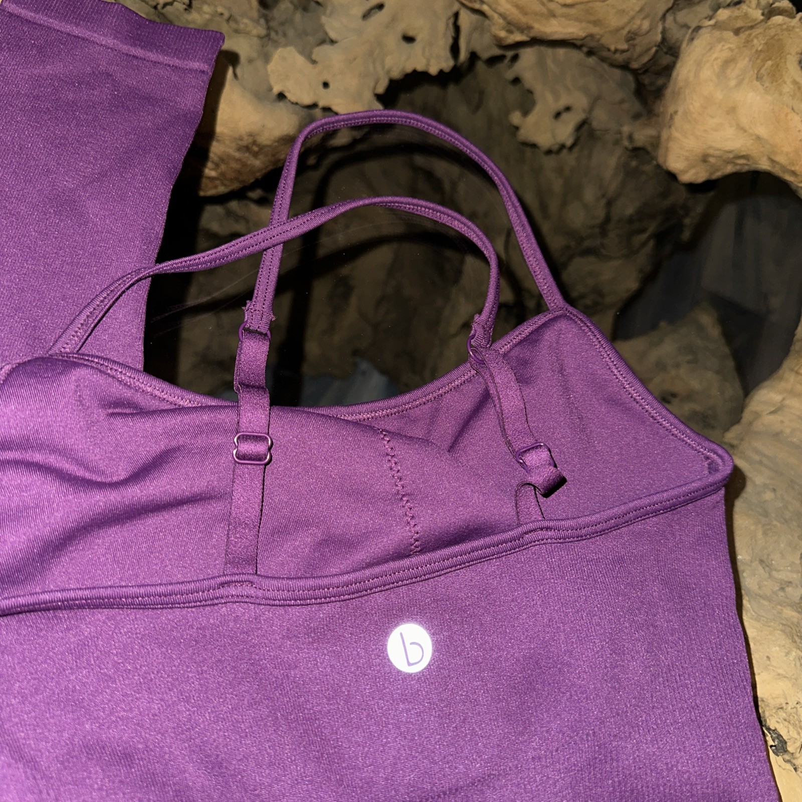 BODY YOGA Radiant Solid Back Long Leotard/unitard XS purple