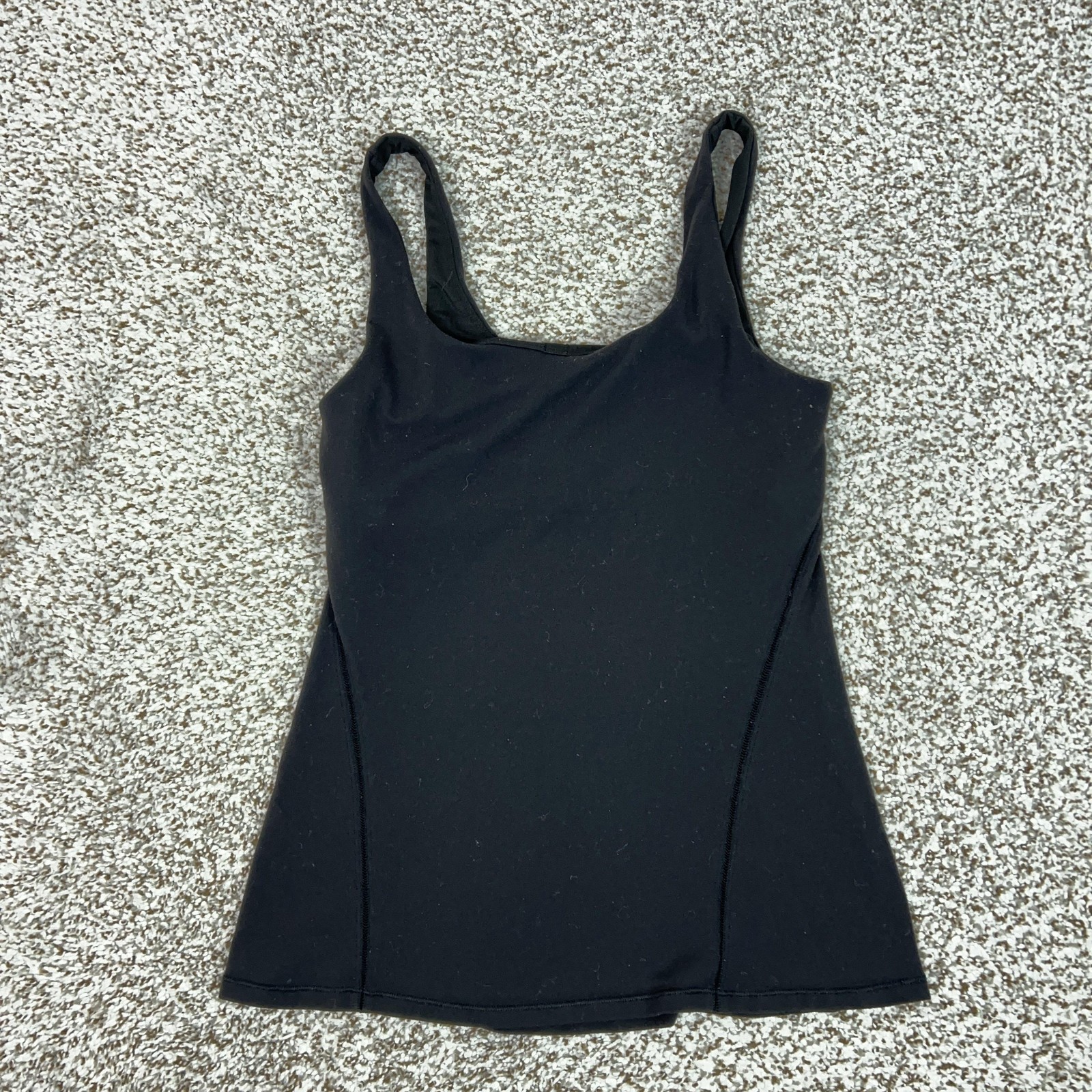 Lululemon Tank Top Womens Small Black Scoop Neck Built In Bra Yoga Gym Workout
