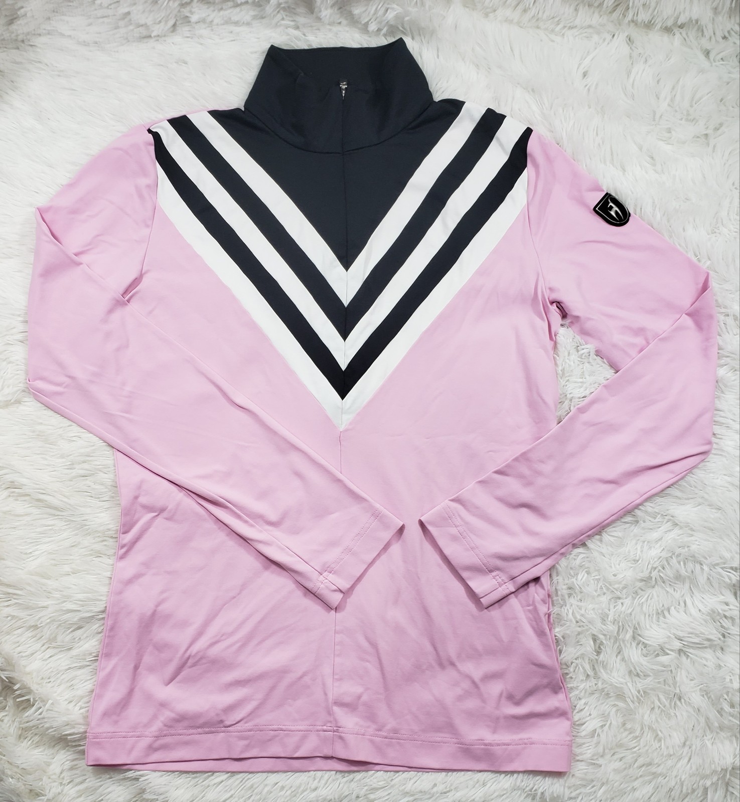 Toni Sailer Women’s Ski Wieka Base Layer 1/2 Zip Top Black Pink * US 10 * EU 40