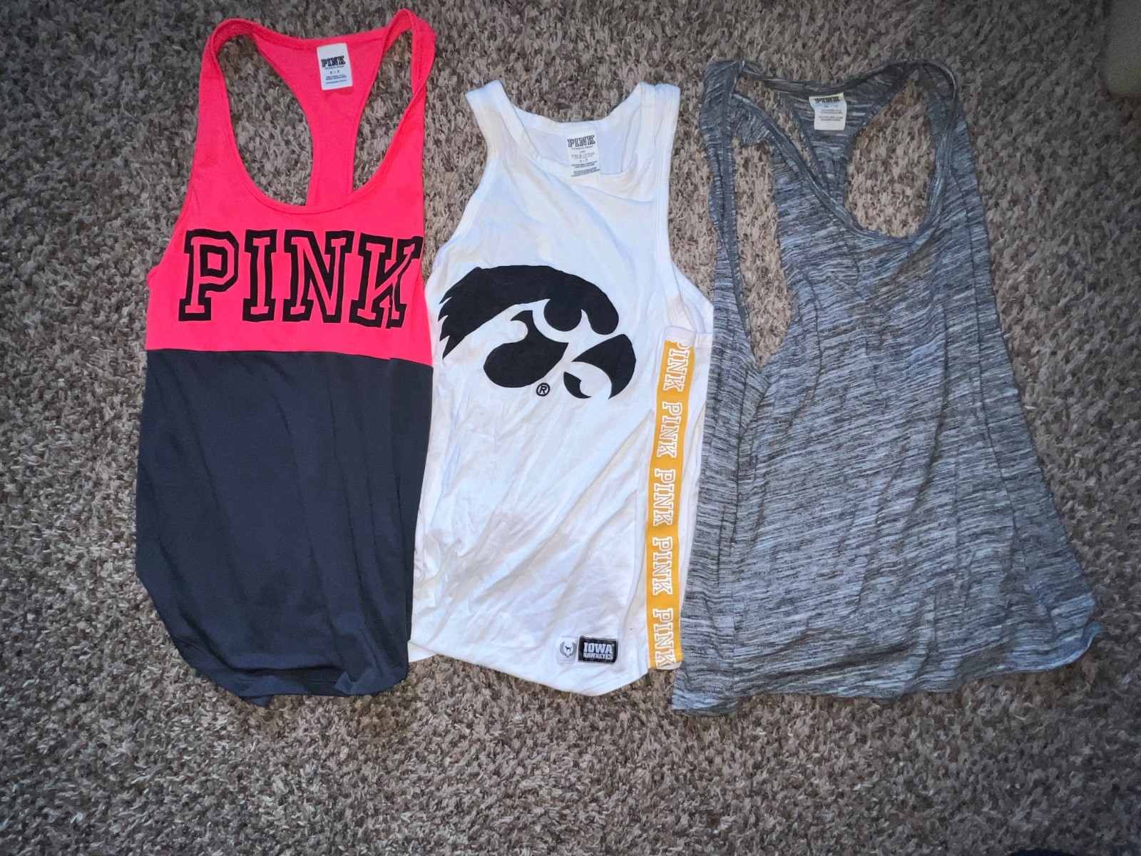 VICTORIA SECRET PINK TANK TOP LOT XS/Small /pink/gray/racerback