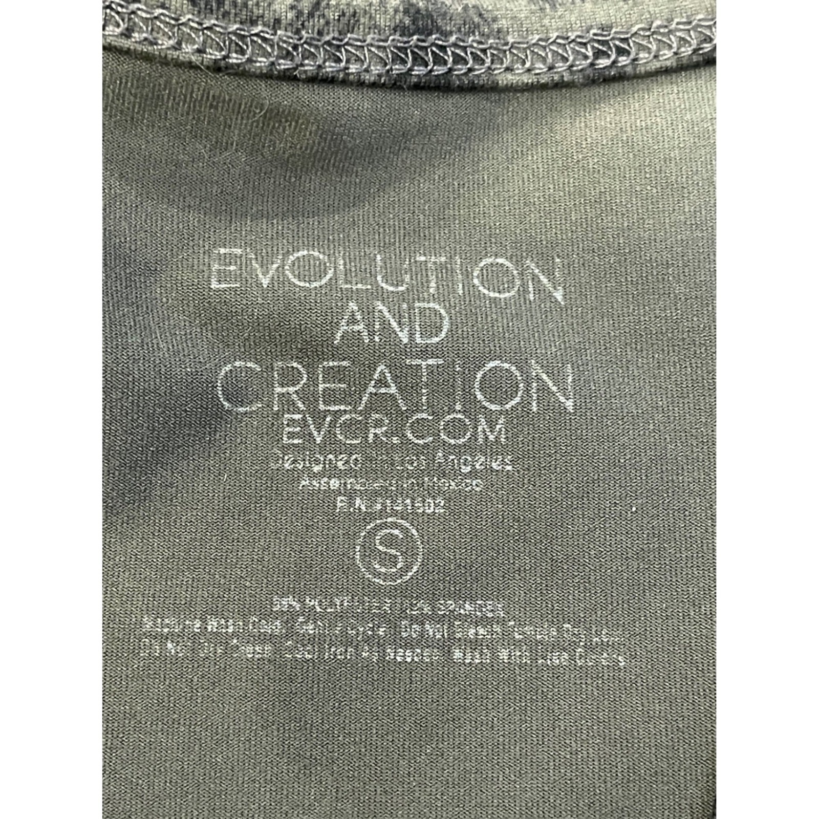 Evolution and Creation EVCR Tie Dye Racerback Crop Top Olive Green Black Small