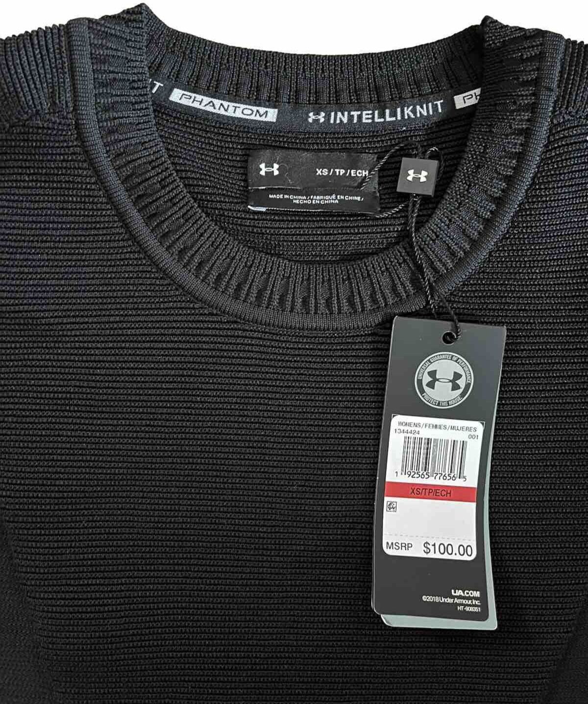 Under Armour Intelliknit Sweater Cold Weather Running Phantom Black Women’s XS
