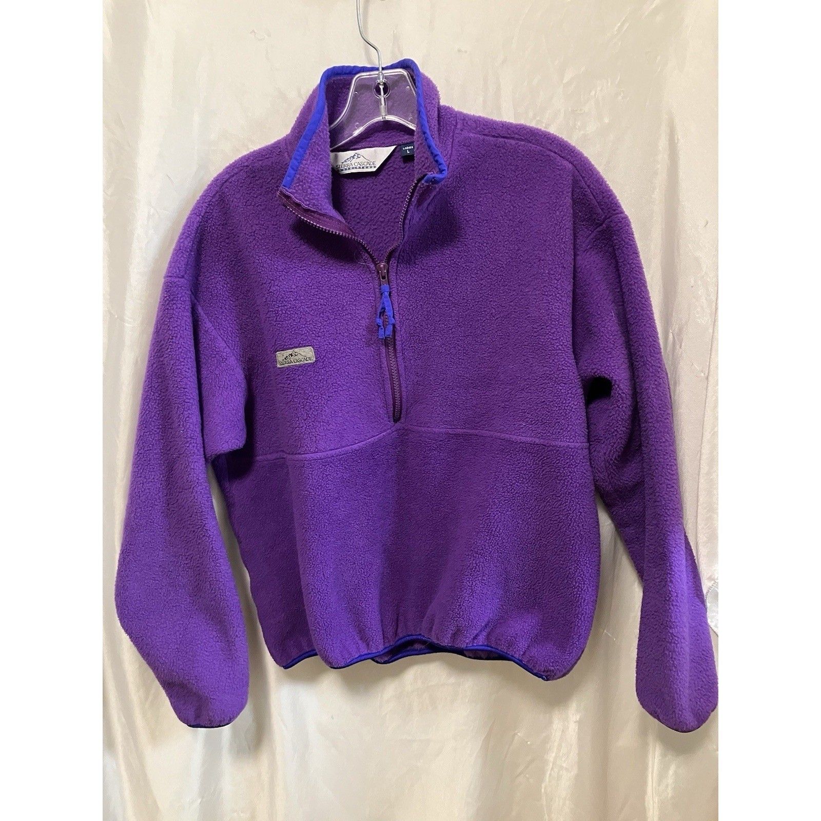 VTG Sierra Cascade Outfitters Women’s Purple Blue Fleece 1/4 Zip HIking Camping