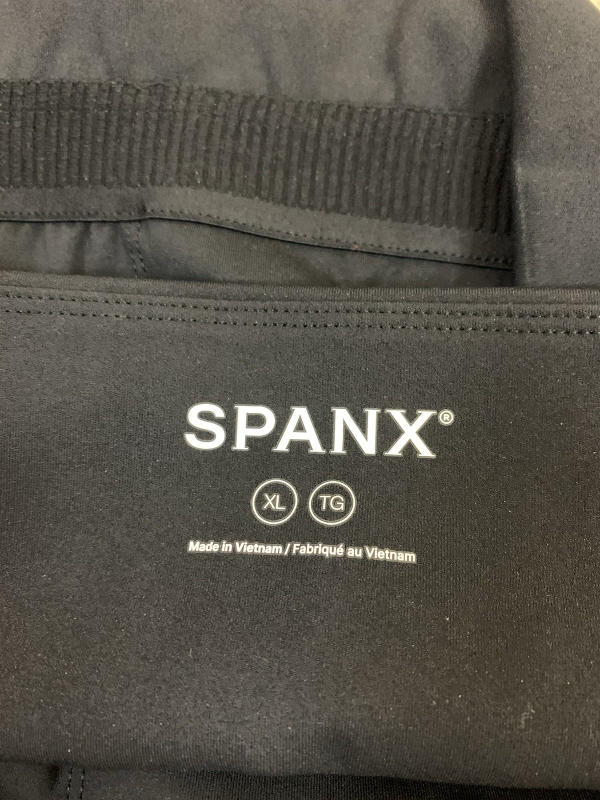 SPANX Get Moving Square Neck Shelf Tank Black Shapewear Activewear XL