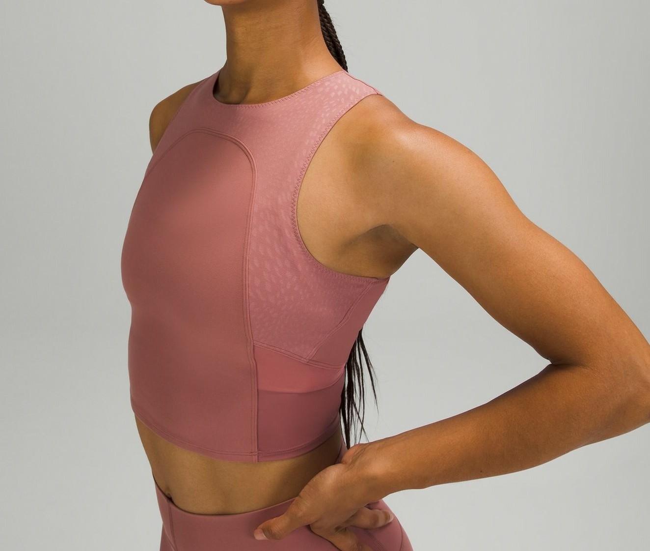 Lululemon NWT Nulu and Mesh Yoga Tank Size 10 12 Jewel Embossed Spiced Chai JWEC