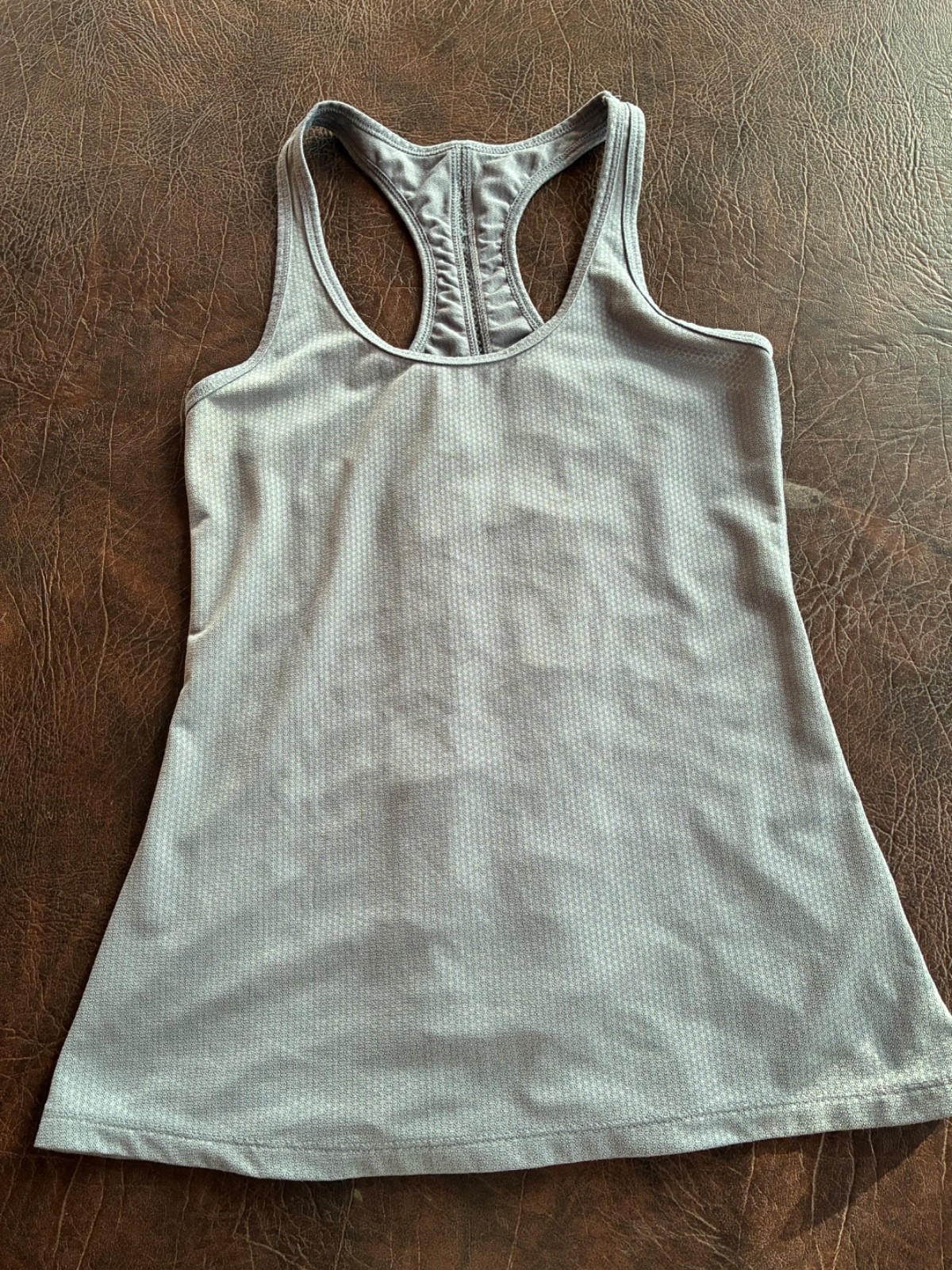 Size S. SO Tank Top Racerback Athletic Gray Ruched Back
