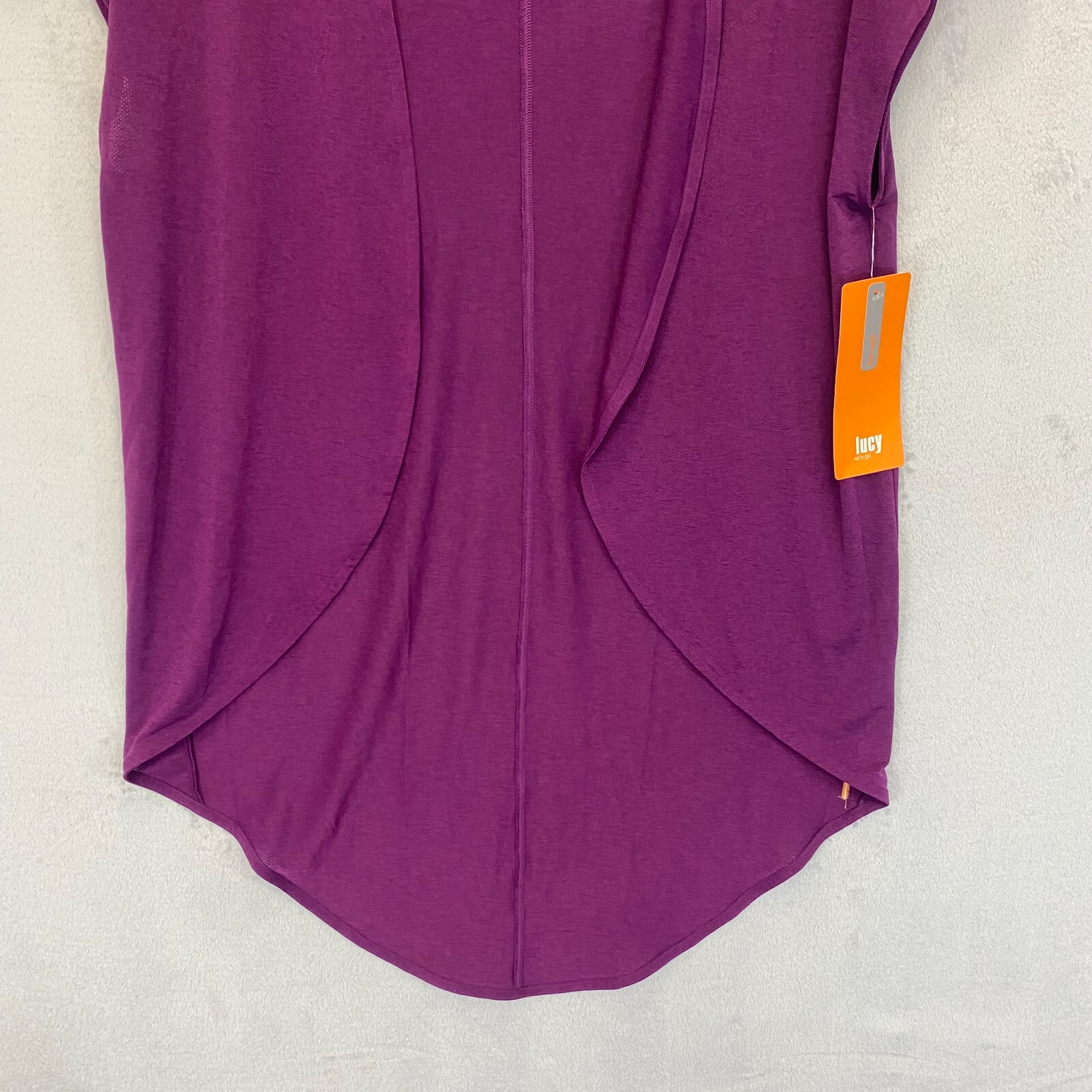 Lucy Yoga Flow Wrap Top Medium Athletic Purple Breathable Open Front Mesh NWT
