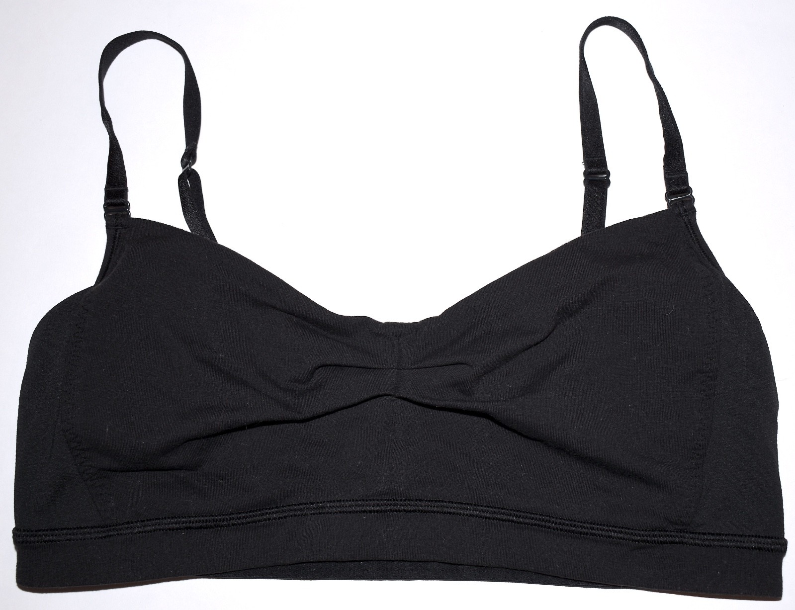 Lululemon Sports Bra Adjustable Spaghetti Strap 8 Black Crop Top FreeS&H