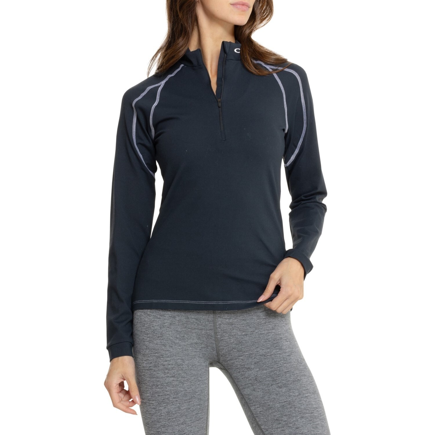 Oakley Women’s Ribbed Long Sleeve 1/4 Zip Shirt Color Black Size XS FREE SHP $75