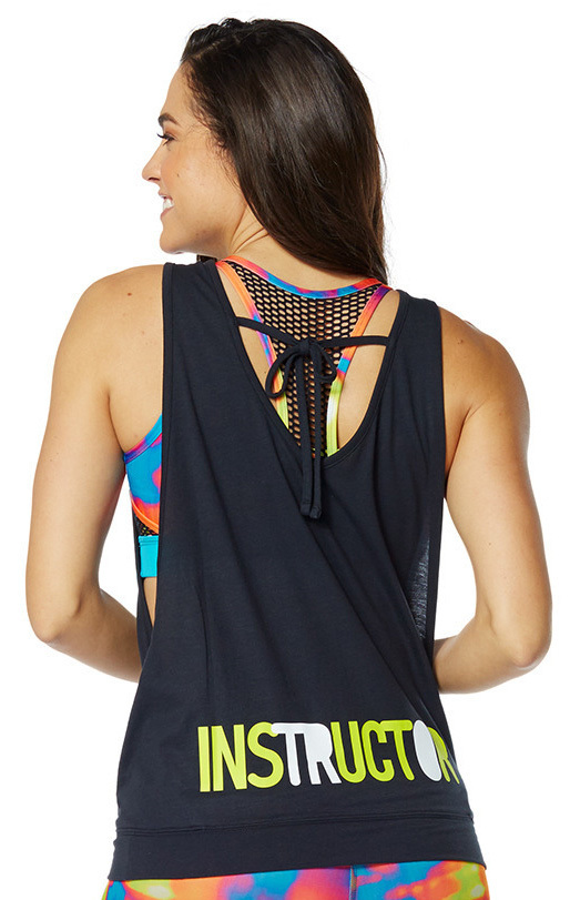 ZUMBA INSTRUCTOR TurnedUp Instructor Loose Tank Racerback ZIN Exclusive S M L XL