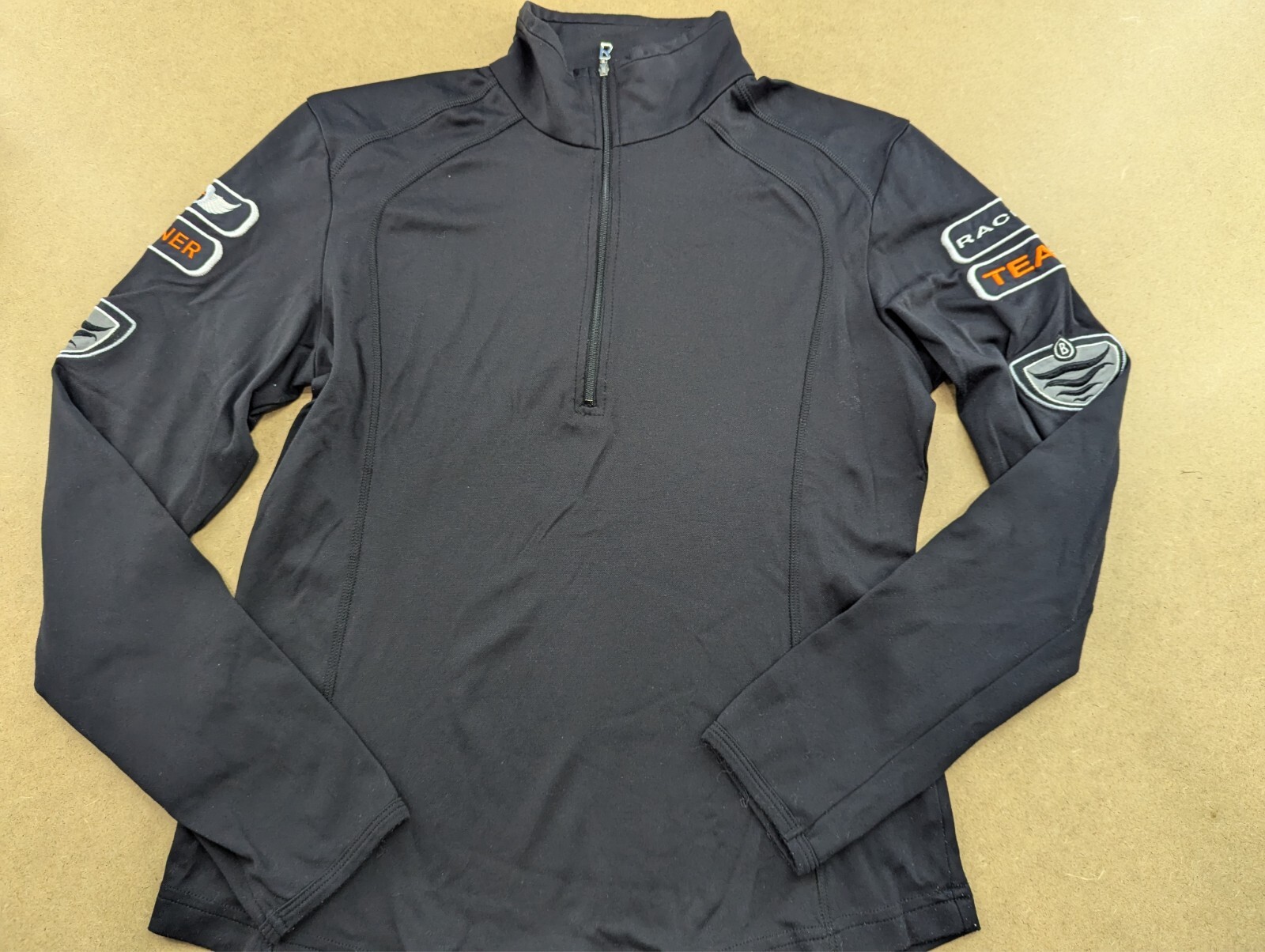Bogner Racing Team Womens Base Layer Top Size 40 Ski Black 1/2 Zip