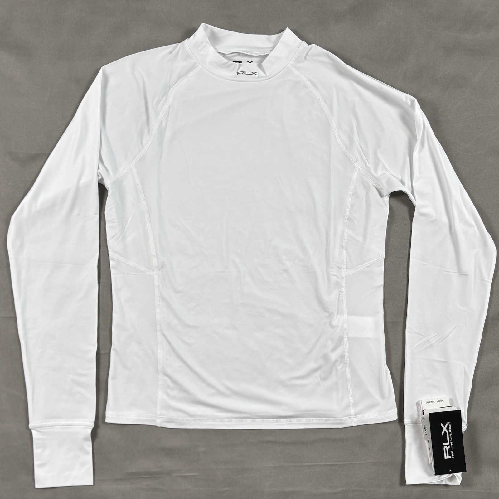 RLX Ralph Lauren Performance Mock Neck Long Sleeve Top White Women’s M-L-XL NWT