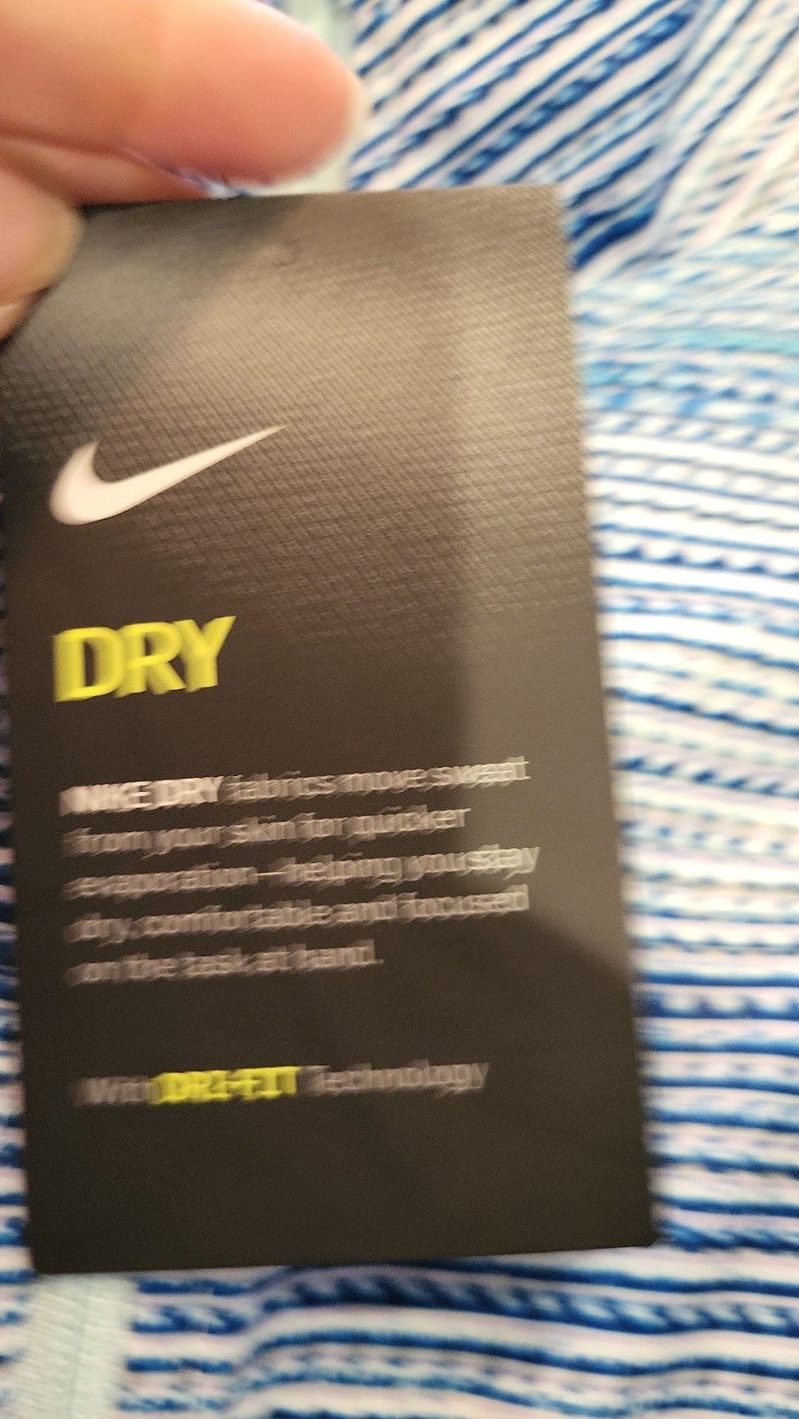 NWT Nike Women’s Dri-FIT Blue Striped 1/2 Zip Long Sleeve Running Pullover, size