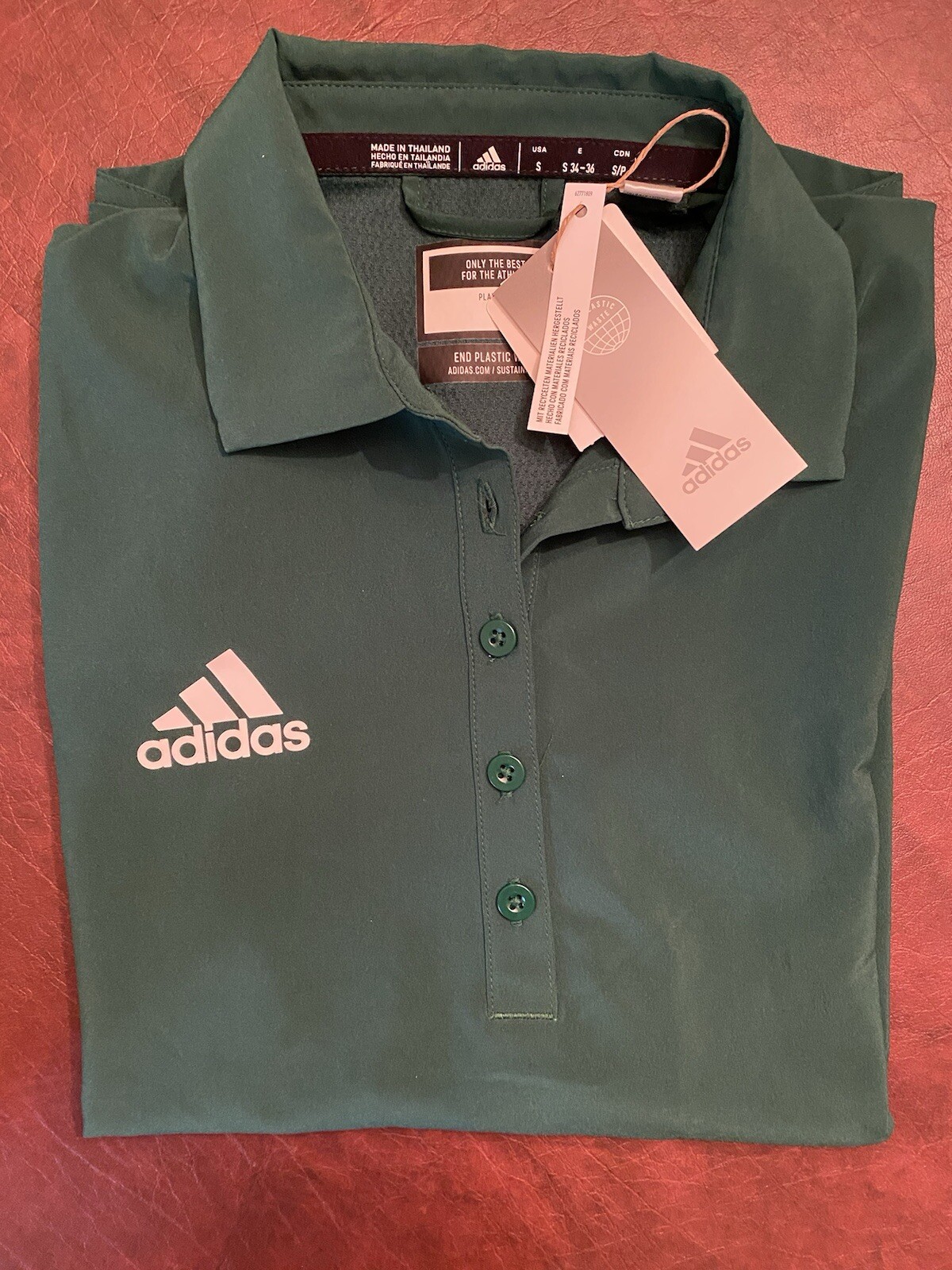 Women’s Dark Green Adidas Performance Short Sleeve Polo Small