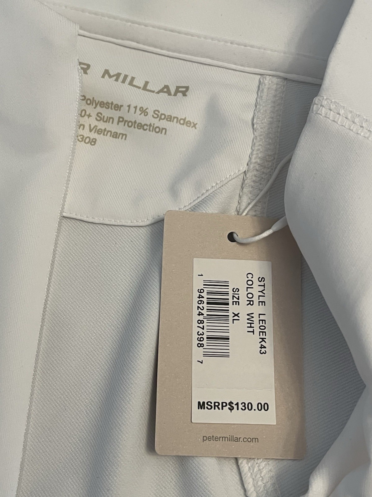 Peter Millar NWT Womenswear 1/4 Zip Pullover Women Sz XL White Golf Crown Sport
