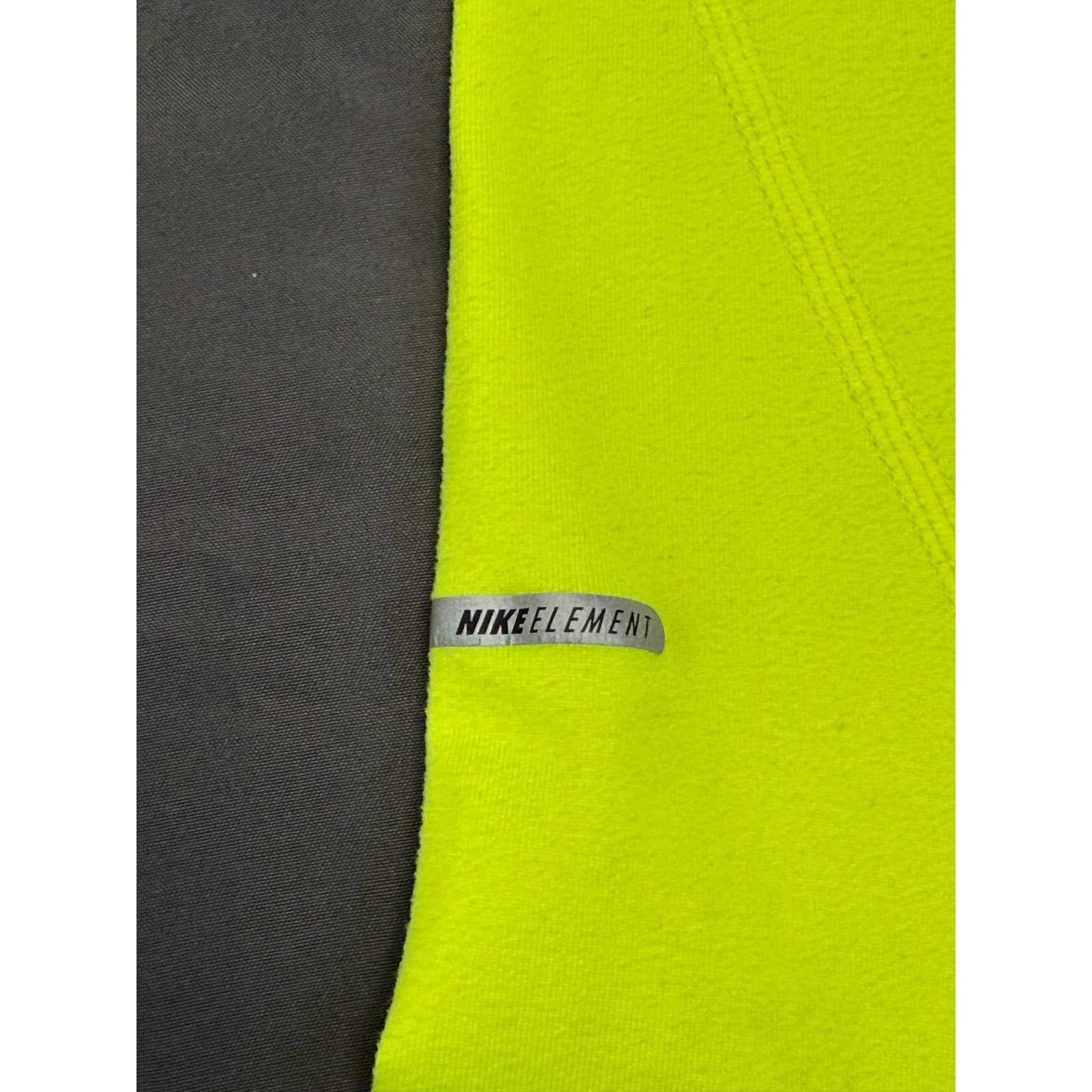 Nike Running Dri-FIT Half Zip Pullover Neon Yellow Volt Womens Small Thumbholes