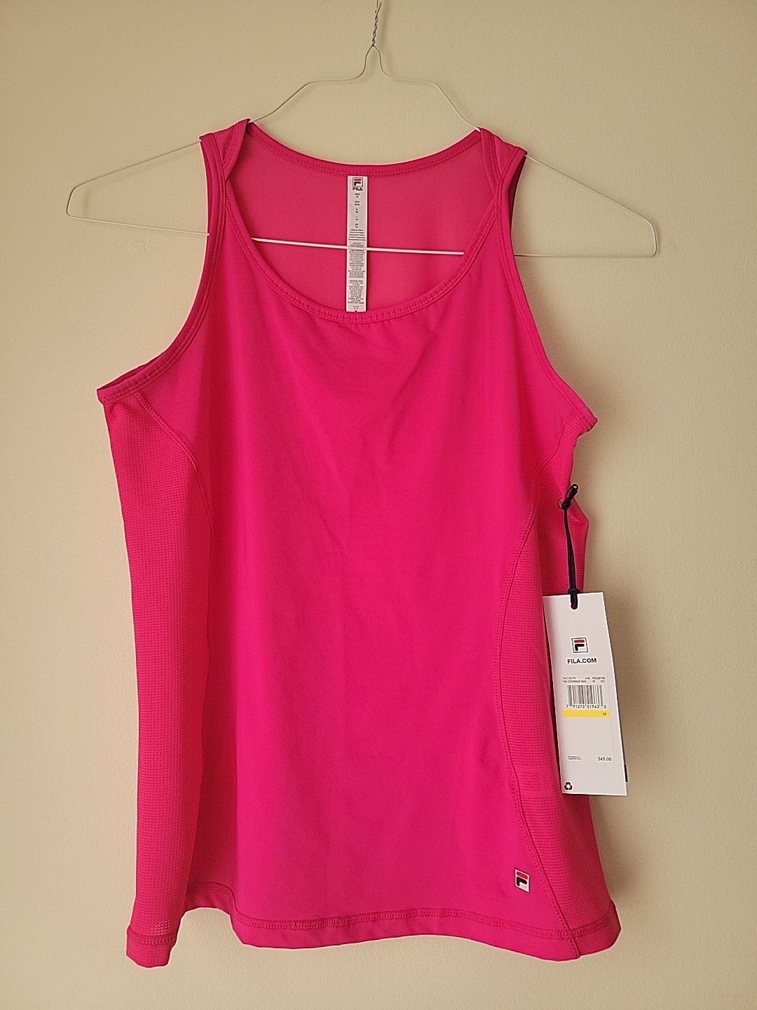 FILA Women’s Full Coverage Pink Tank Scoop Neck tennis Top – Size Medium NWT