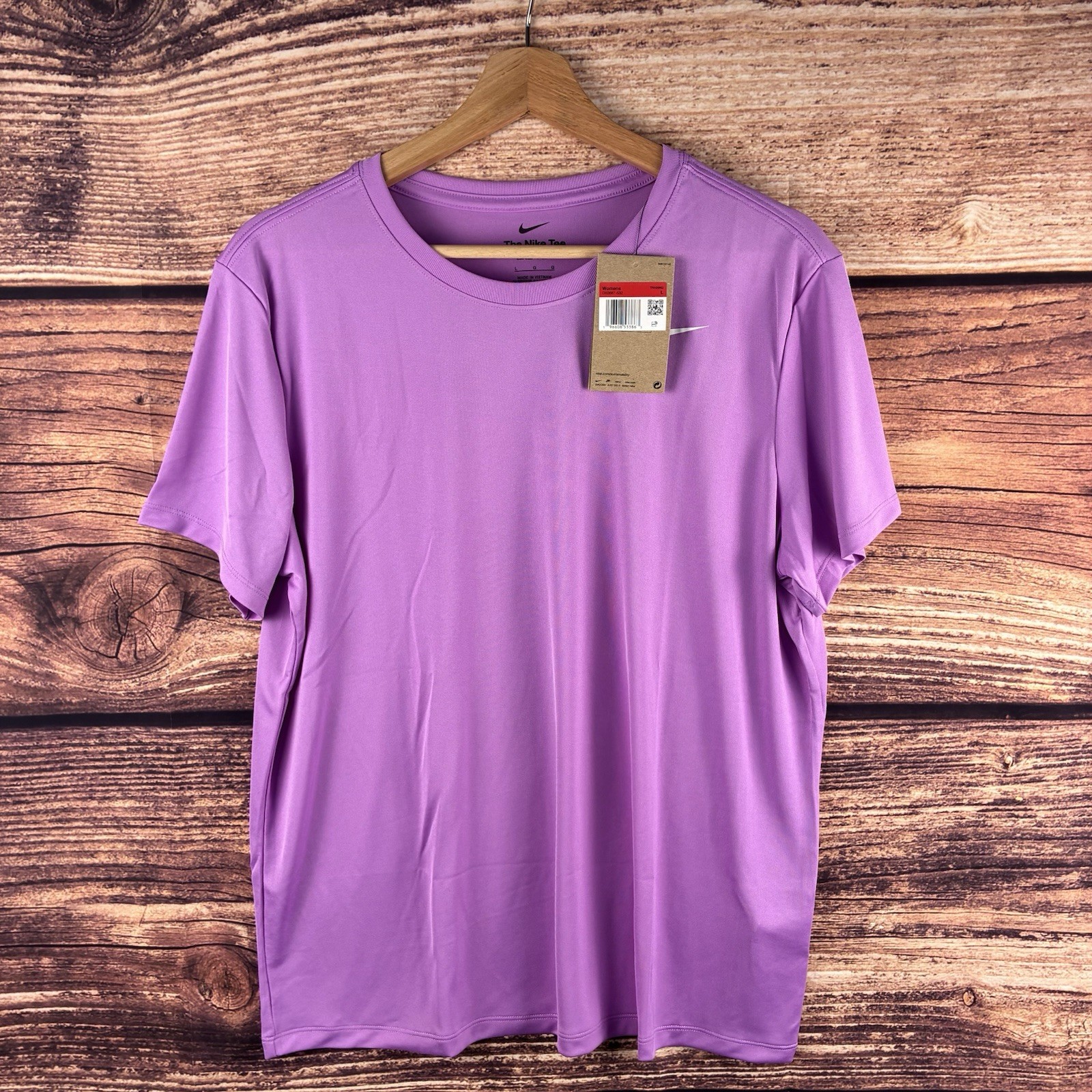 Nike Dri-FIT Legend Womens Short Sleeve T-Shirt Purple Gym DX0687-532 Size L NWT