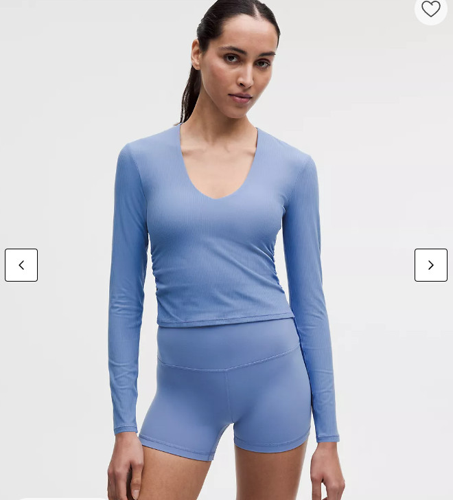 Lululemon Women’s All It Takes Ribbed Nulu V-Neck Shirt EH6 Prep Blue Size 6 NWT