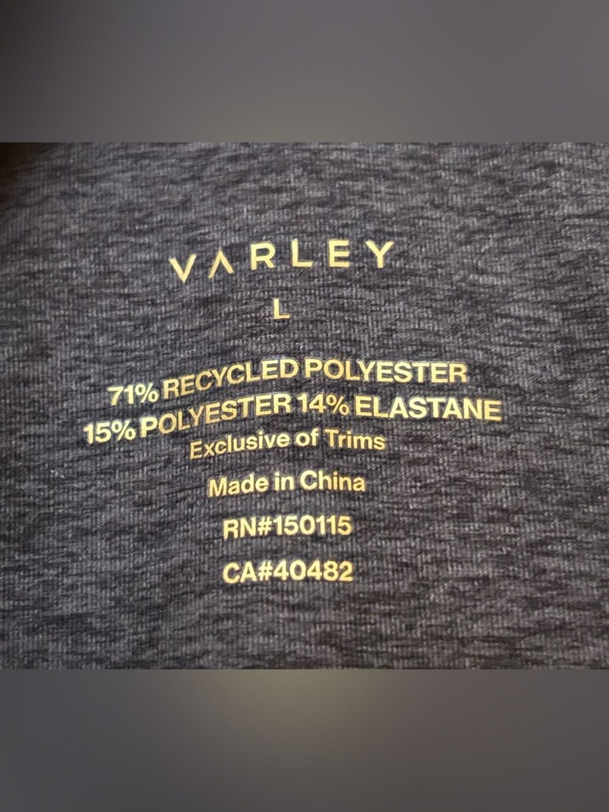 Varley Always Warm Base Layer Half Zip Top Women’s Large Gray Long Sleeve