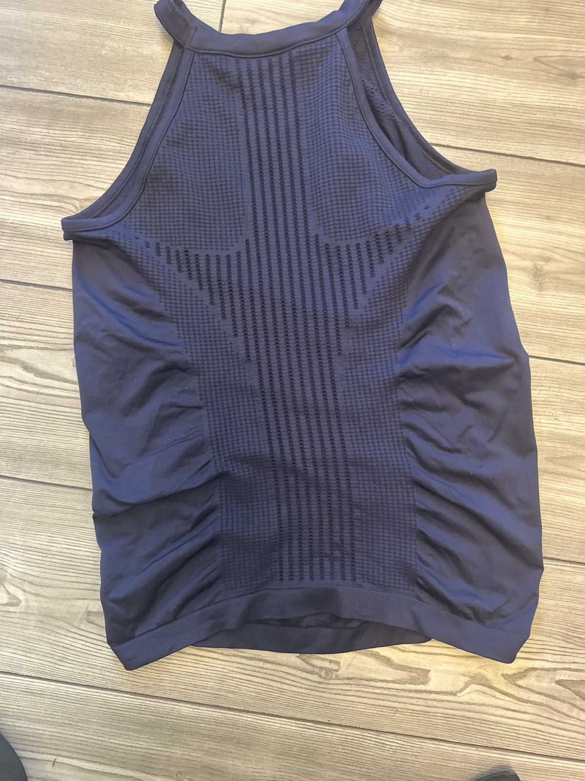 Athleta Womens M Seamless Compression Tank Top Navy Blue Athletic Workout Yoga