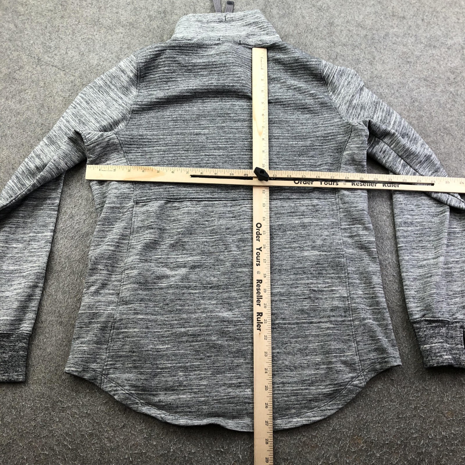 LL Bean Pullover Womens Medium Gray Long Sleeve Mock Neck Stretch Top Athletic