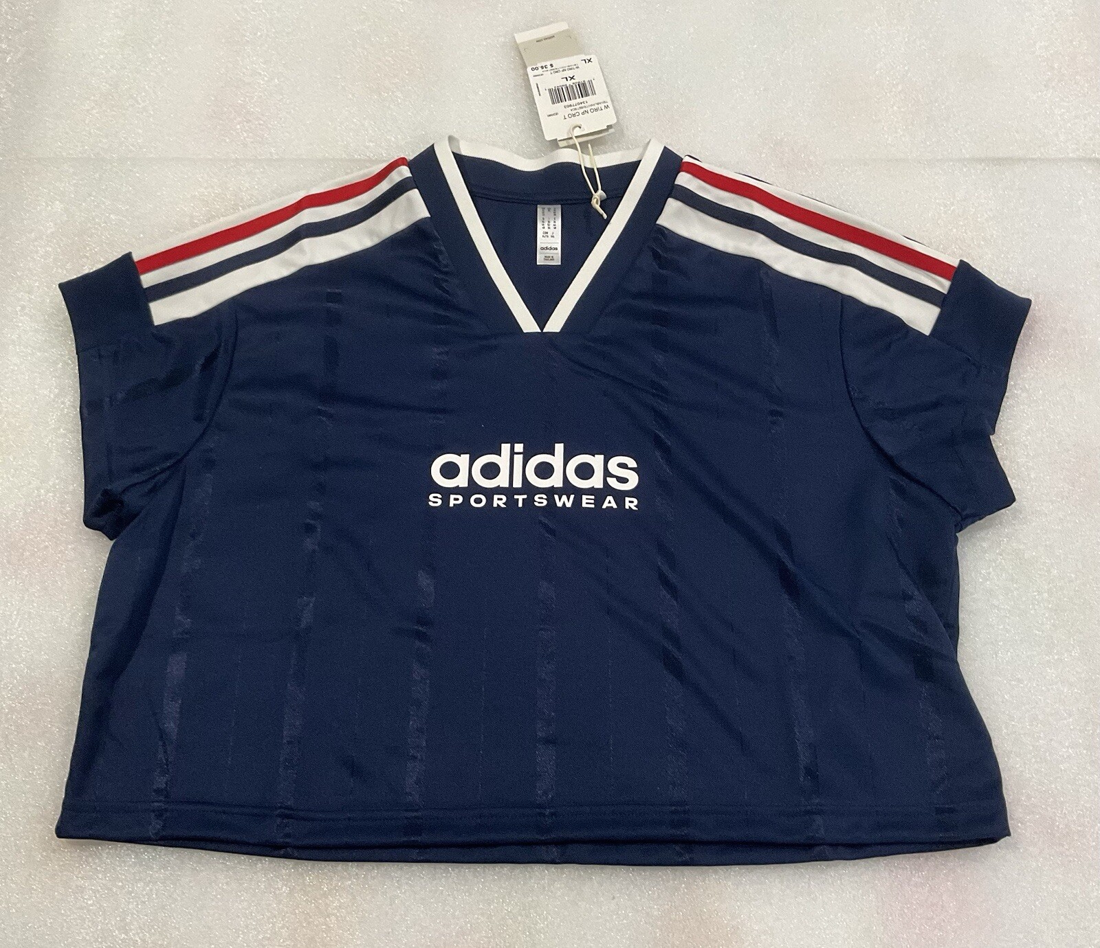 Adidas Women’s Tiro Cut 3 Stripe Navy Jersey Size XL