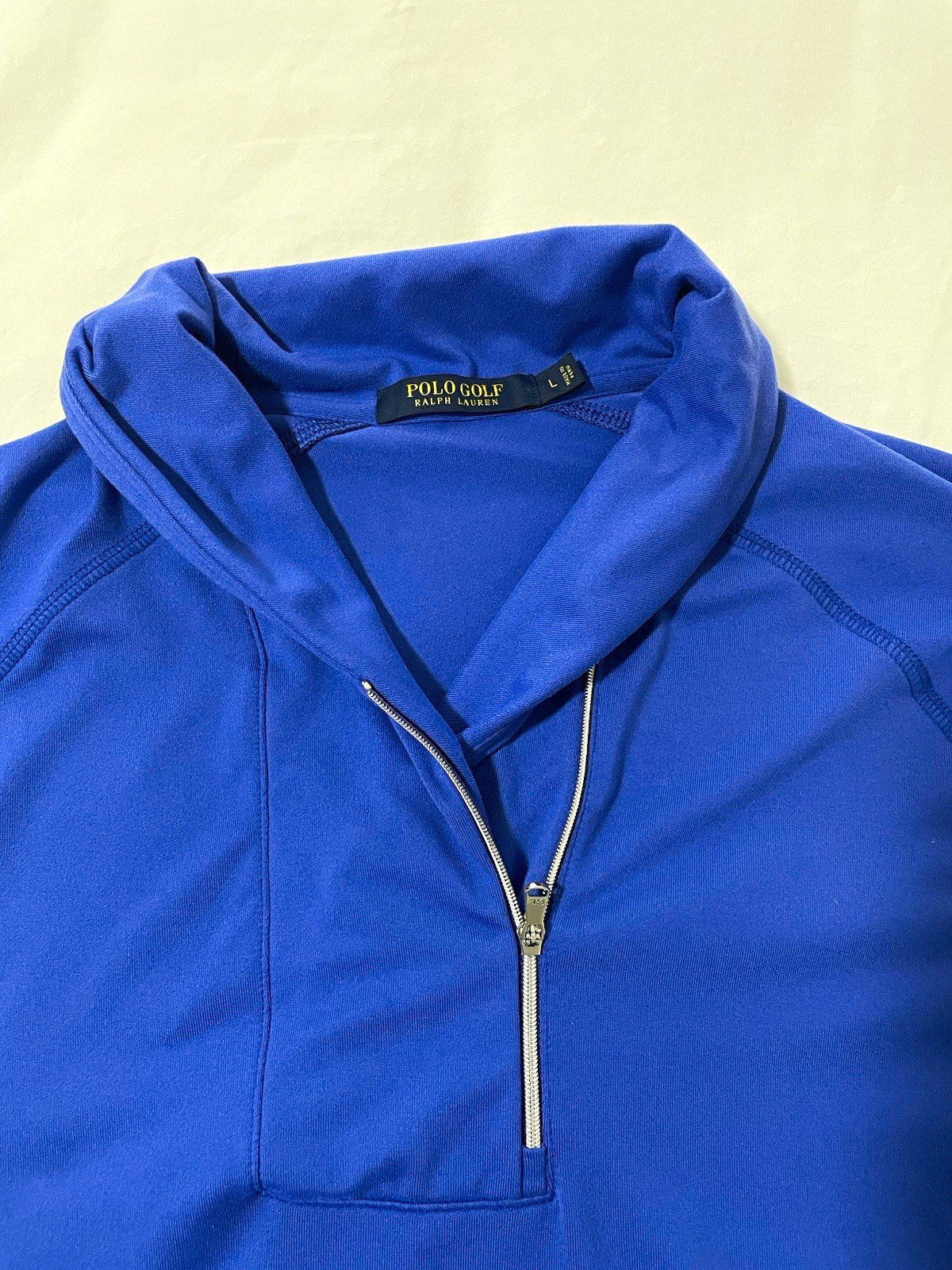 Polo Golf Ralph Lauren Women L Blue 1/4 Zip Mock Neck Stretch Golf Top