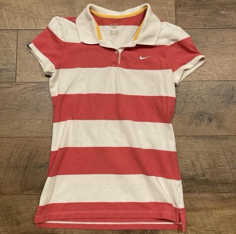 nike the athletic dept. women’s small athletic wear striped polo