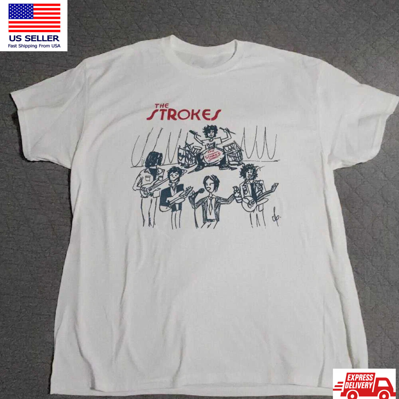The Strokes Band T Shirt Vintage Indie Rock Graphic Tee Unisex S-5XL