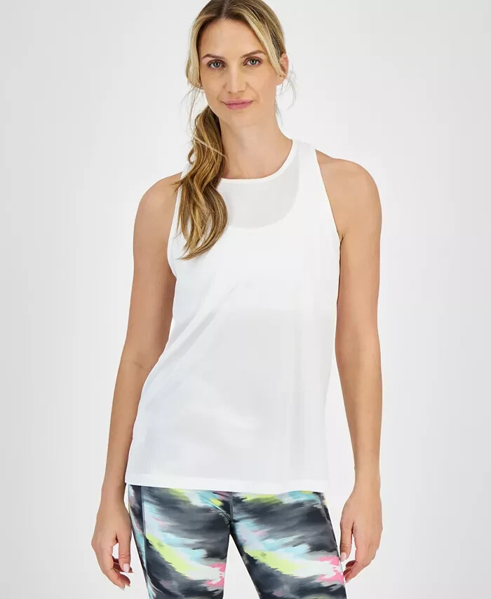 ID Ideology Women’s Birdseye Mesh Racerback Tank Top Bright White Size XS New