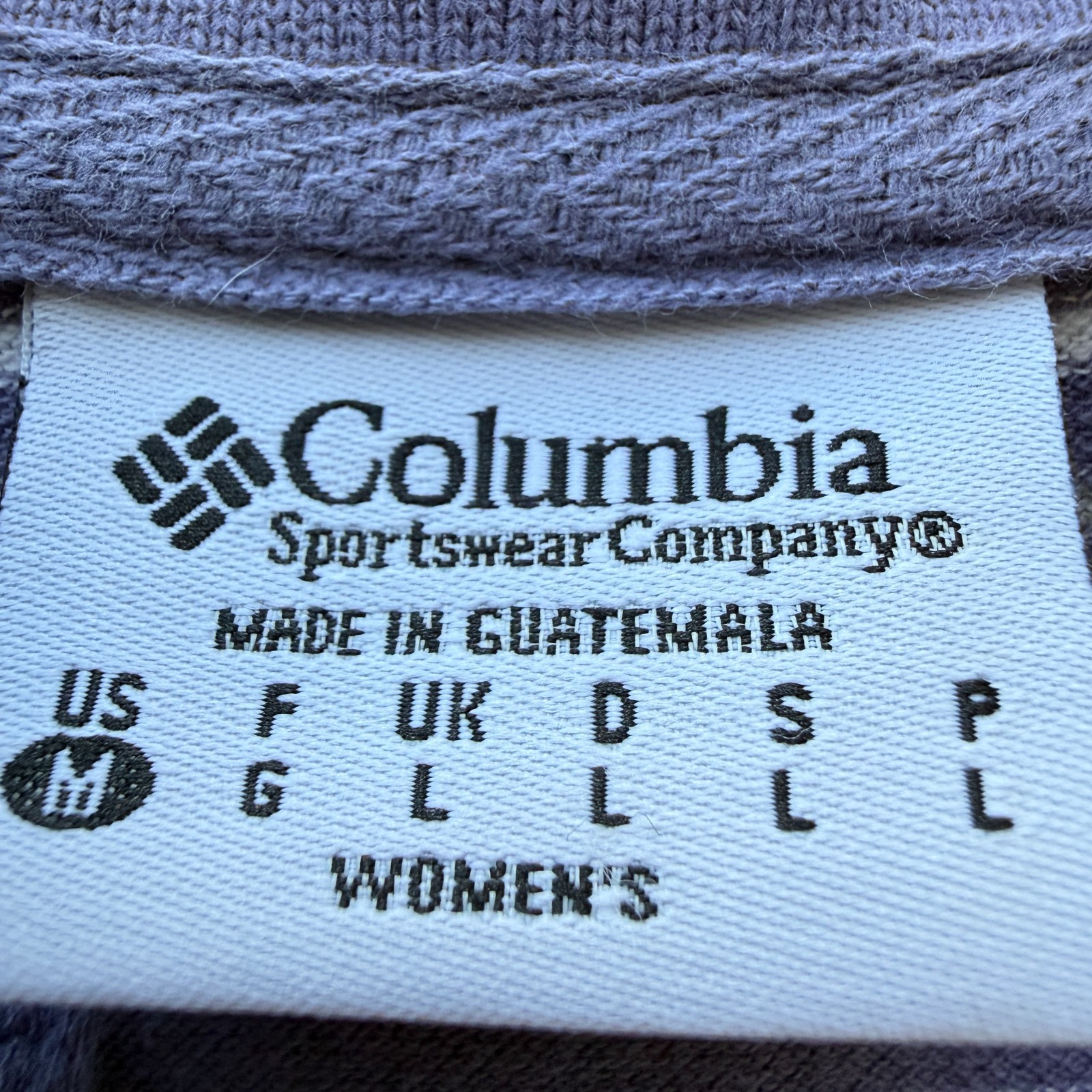 Columbia Women’s Medium Striped Polo Shirt Purple White Stretch Cotton